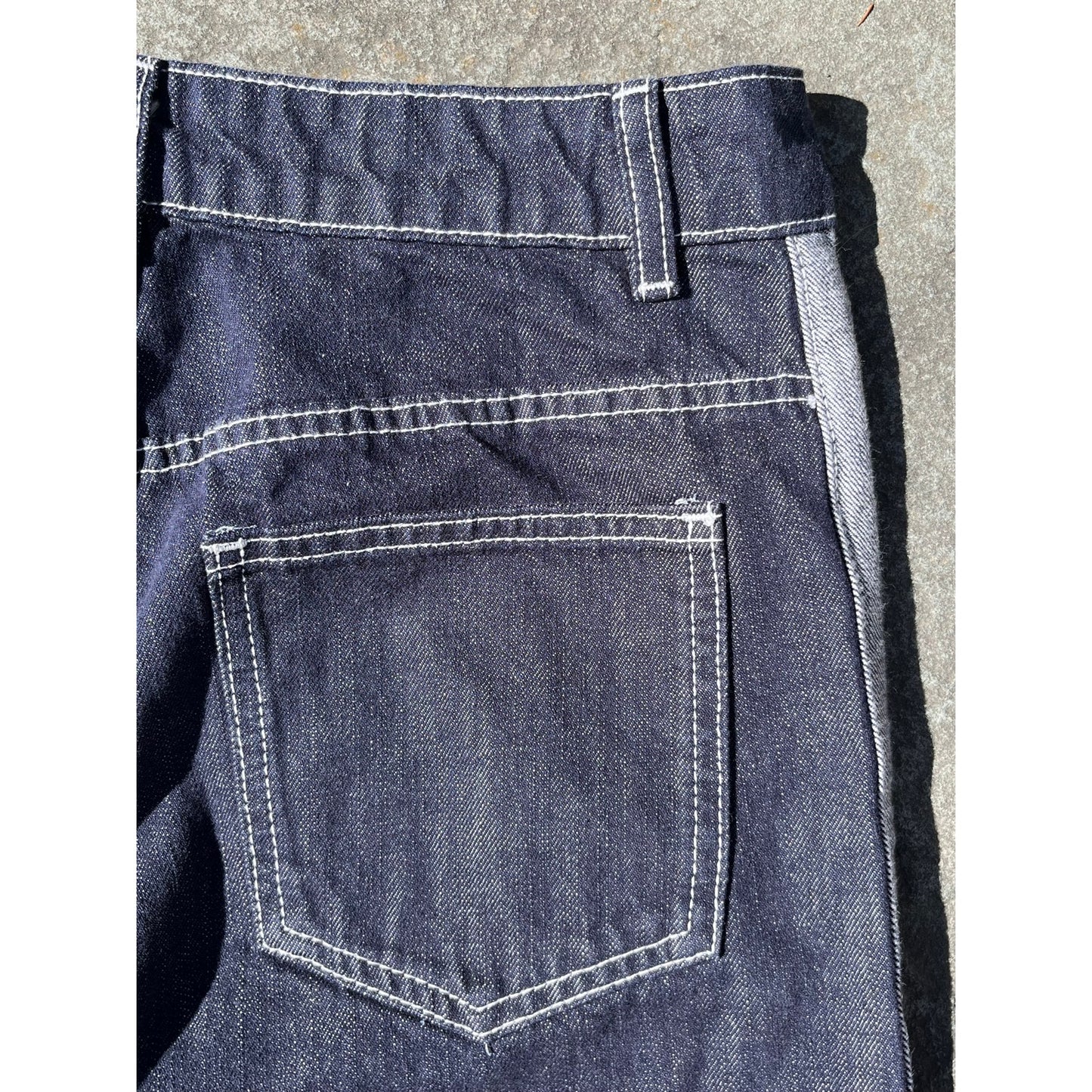 Meiyang Wide Leg Panelled Jeans 30 - Contrast Stitch Y2K Rare Streetwear Grail