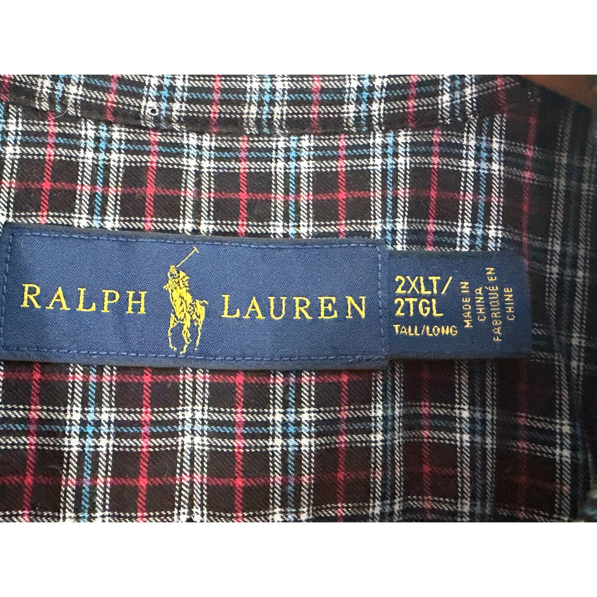 Ralph Lauren Red Plaid Button Down Shirt Long Sleeve 2XLT TalL