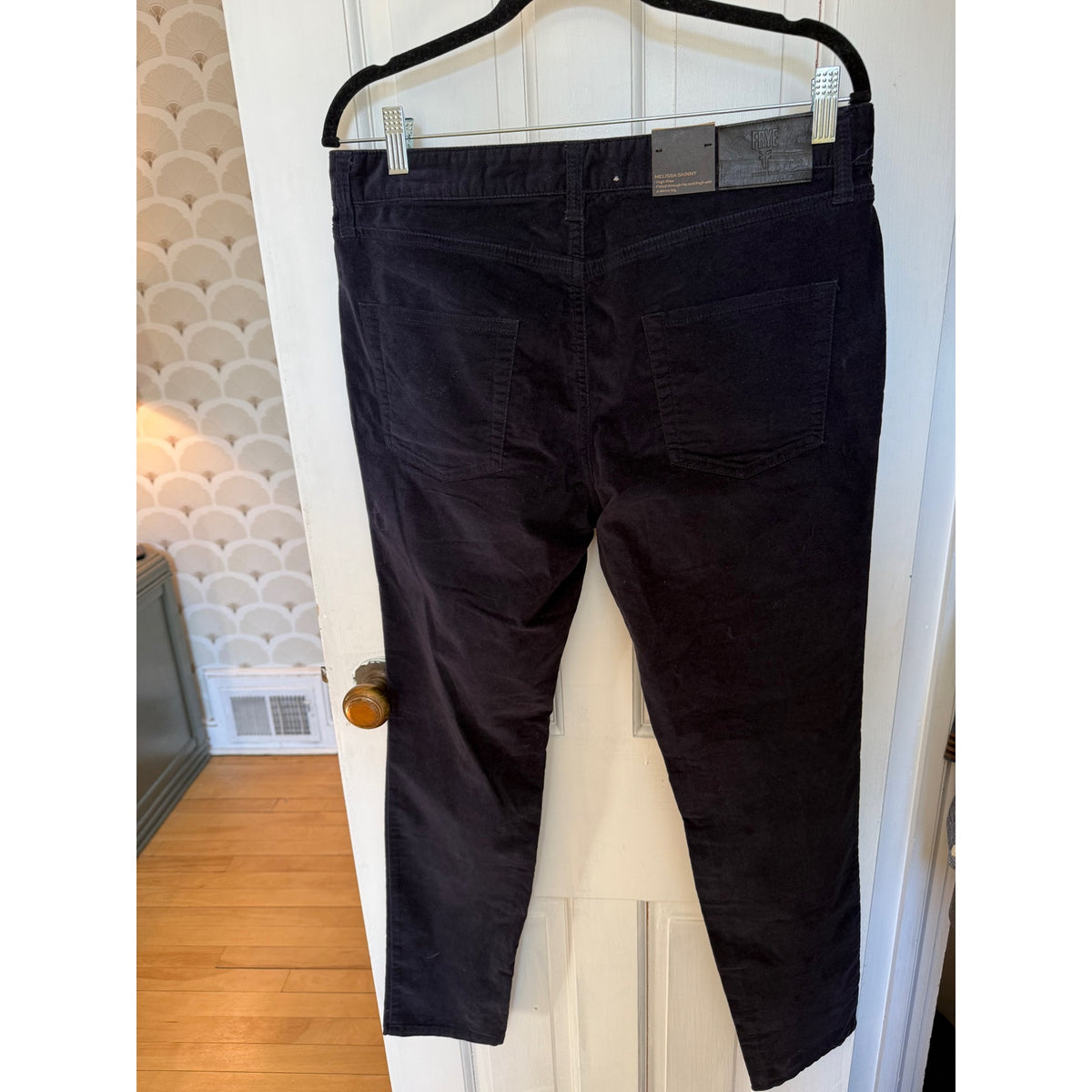 Frye Melissa Skinny High Rise Navy Blue Pants velvet NWT SIZE 30