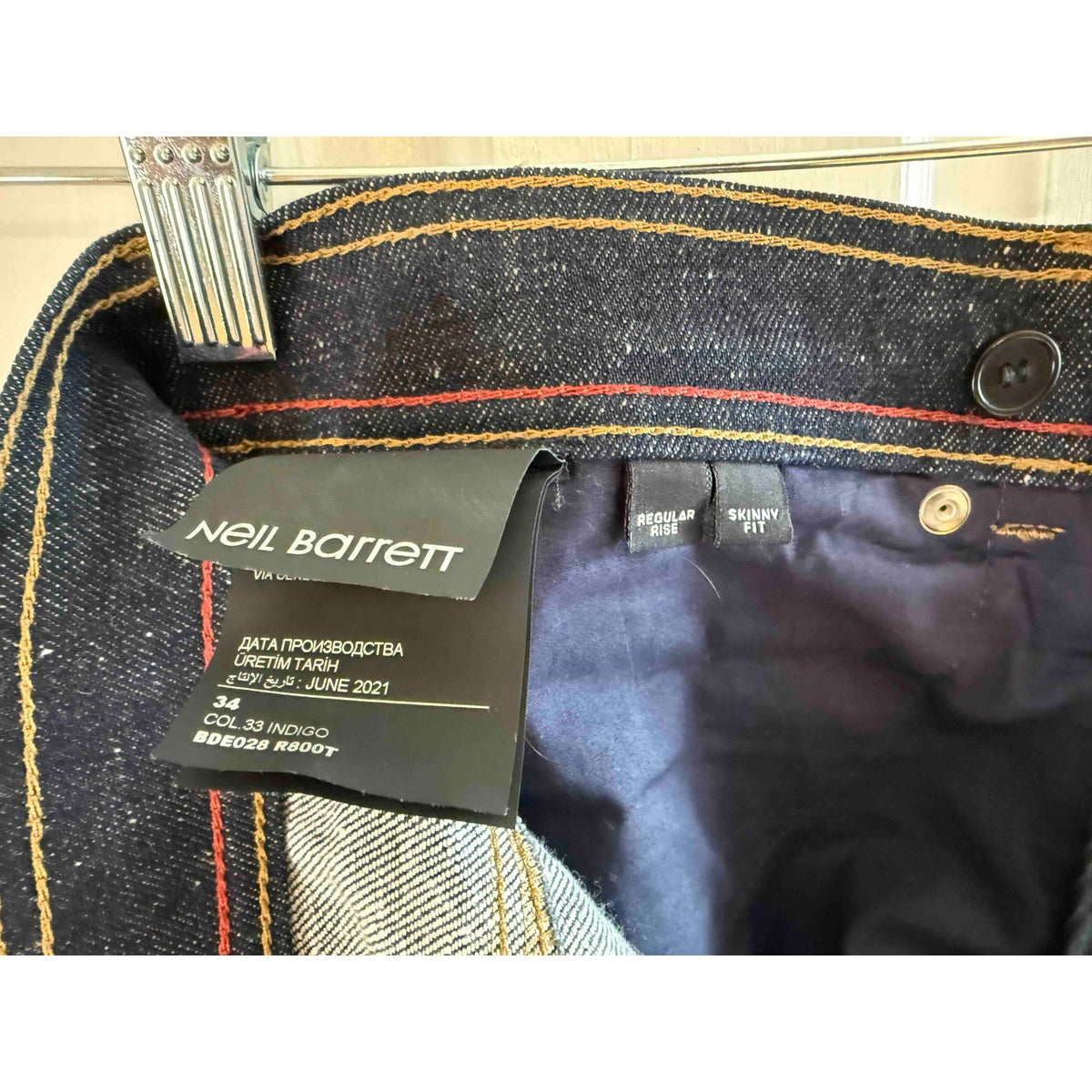 Neil Barrett Men's Jeans Indigo Skinny Fit Size 34