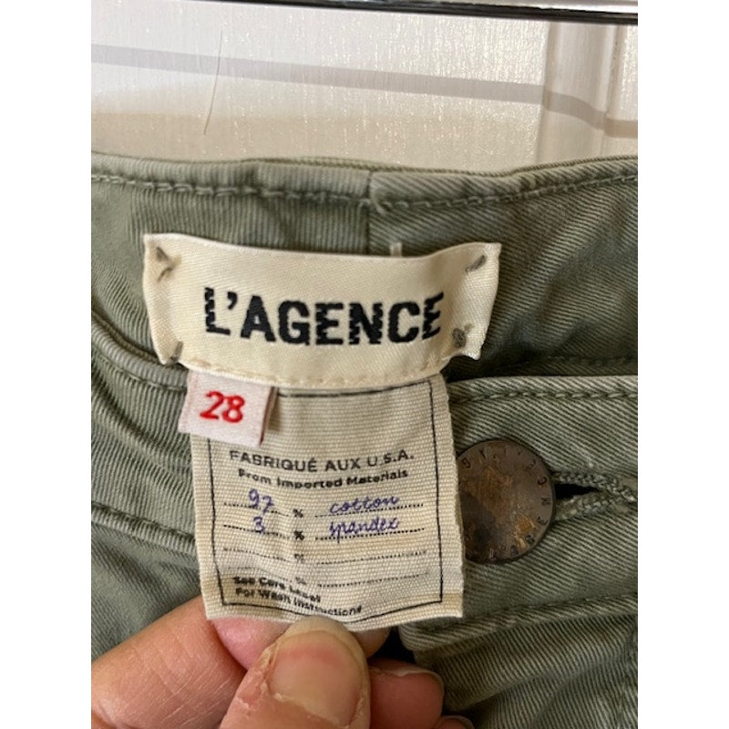 L'Agence Green Zipper Cargo Pants Size 28