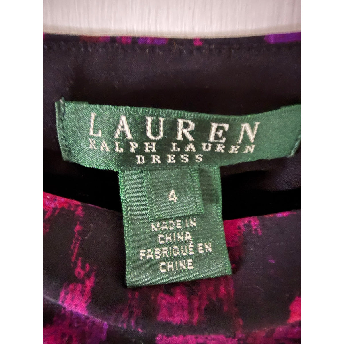 Lauren Ralph Lauren Purple & Black Geometric Sheath Dress - Size 4 - EUC
