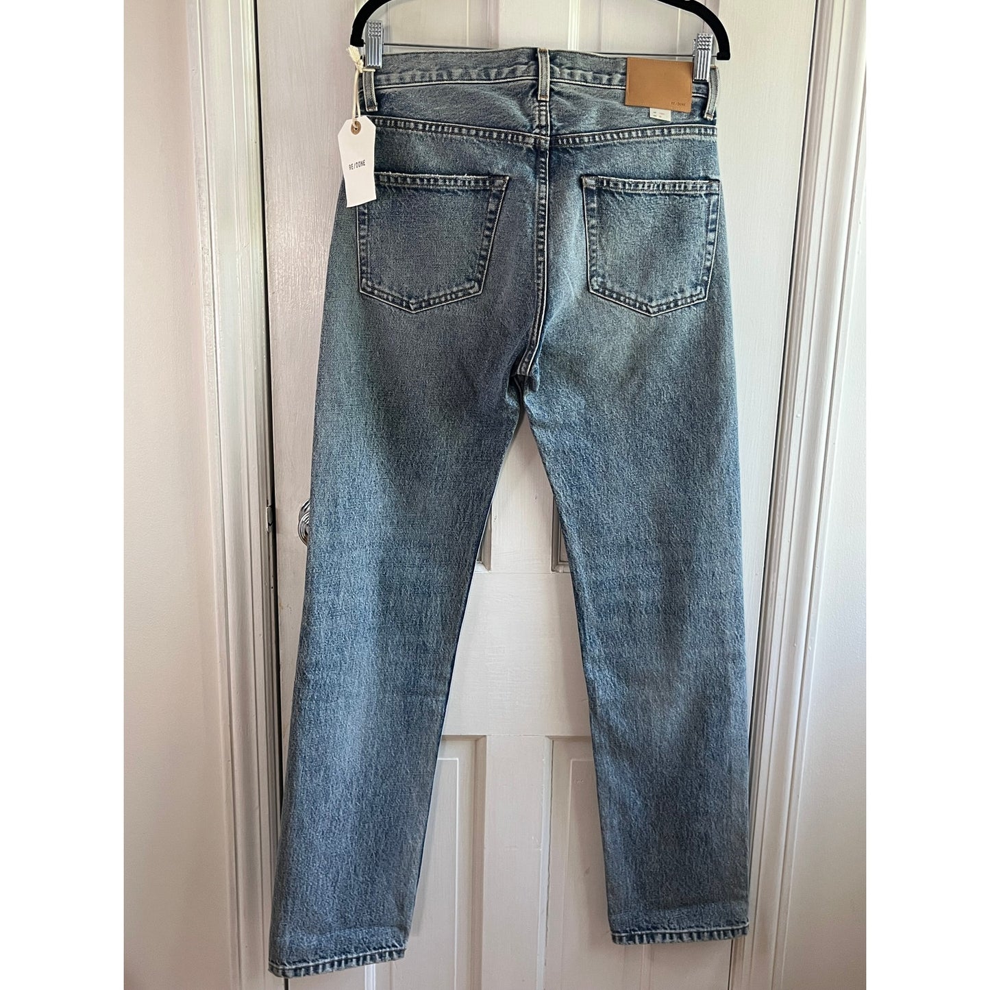 NWT RE/DONE Men's 1401 Straight Jeans - Mid Worn Light Blue 👖✨