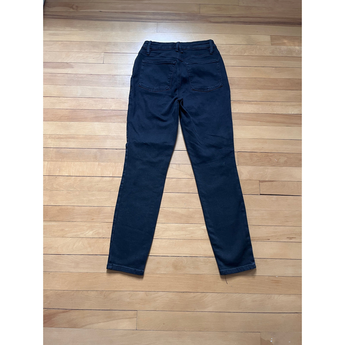 Good American Good Legs Crop Crossover Waist Skinny Jeans Black Size 4/27