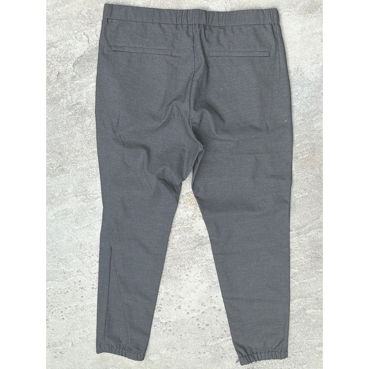 Theory Terrance Tech Suiting Jogger Pants Womens XL Charcoal Grey Ankle Zip XL