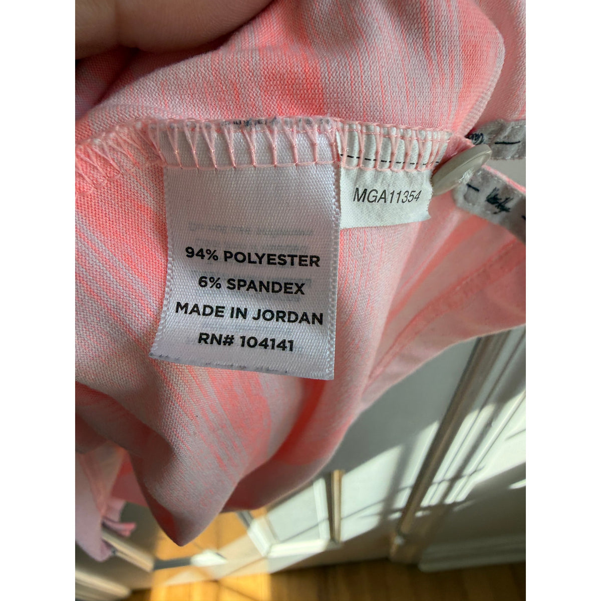 Walter Hagen Performance Golf Polo – Peach/Pink Stripe – Size M