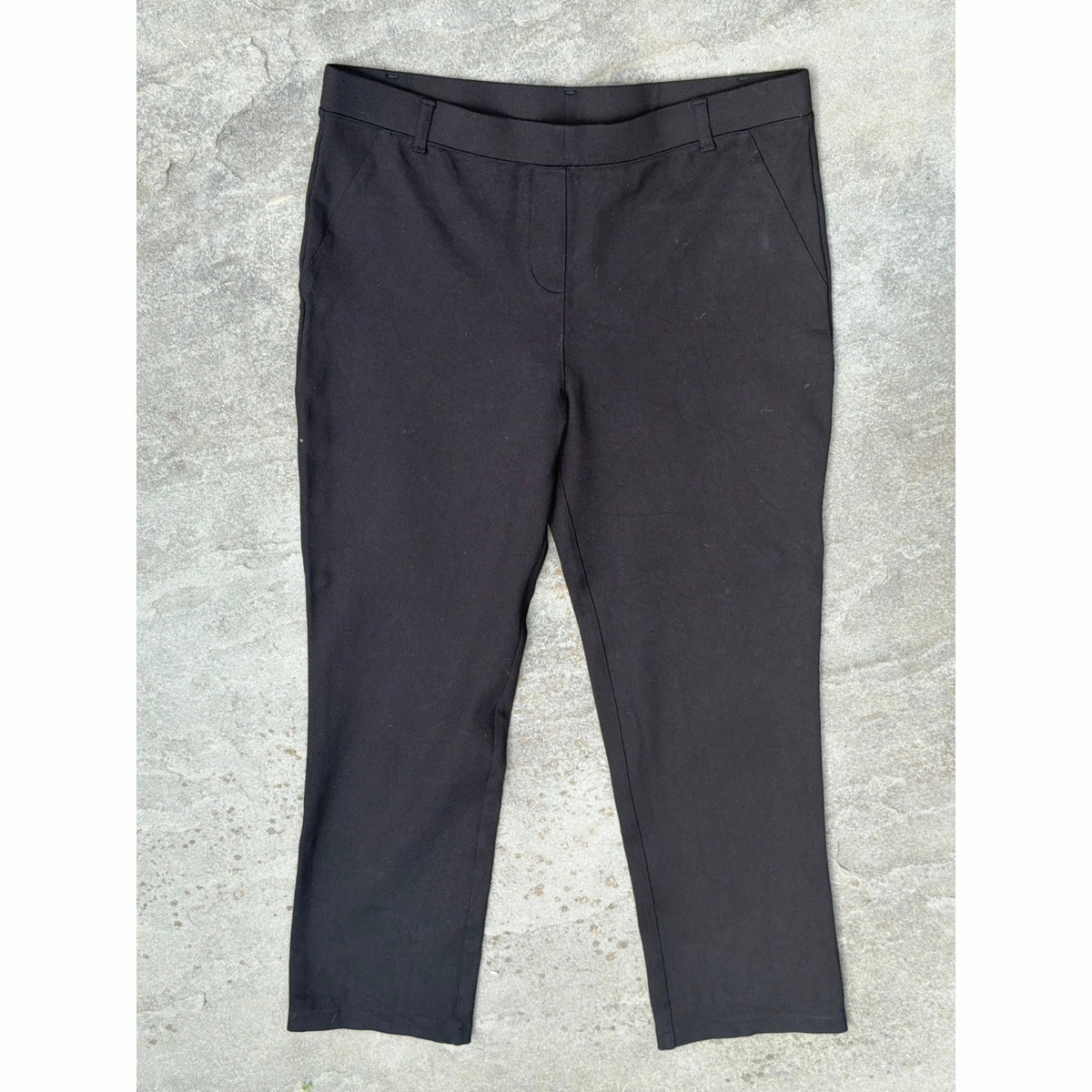 Quince Ultra-Stretch Ponte Straight Leg Pants Womens Large Black Trousers L NWT