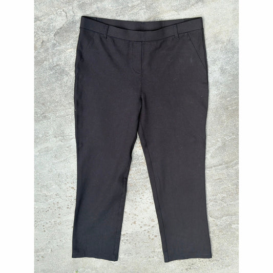 Quince Ultra-Stretch Ponte Straight Leg Pants Womens Large Black Trousers L NWT