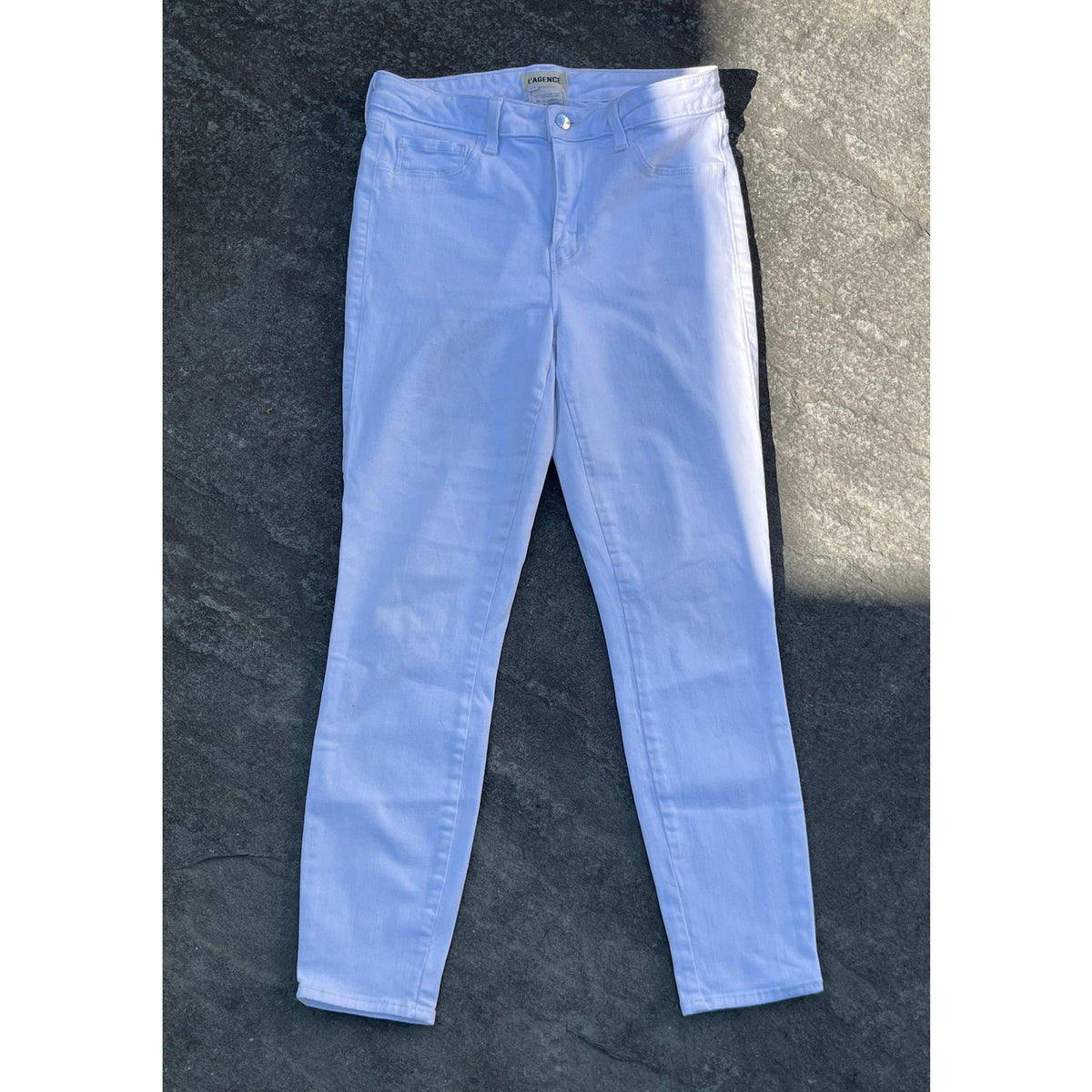L'Agence Margot High Rise Skinny Jeans Blanc White Size 28 Super Stretch