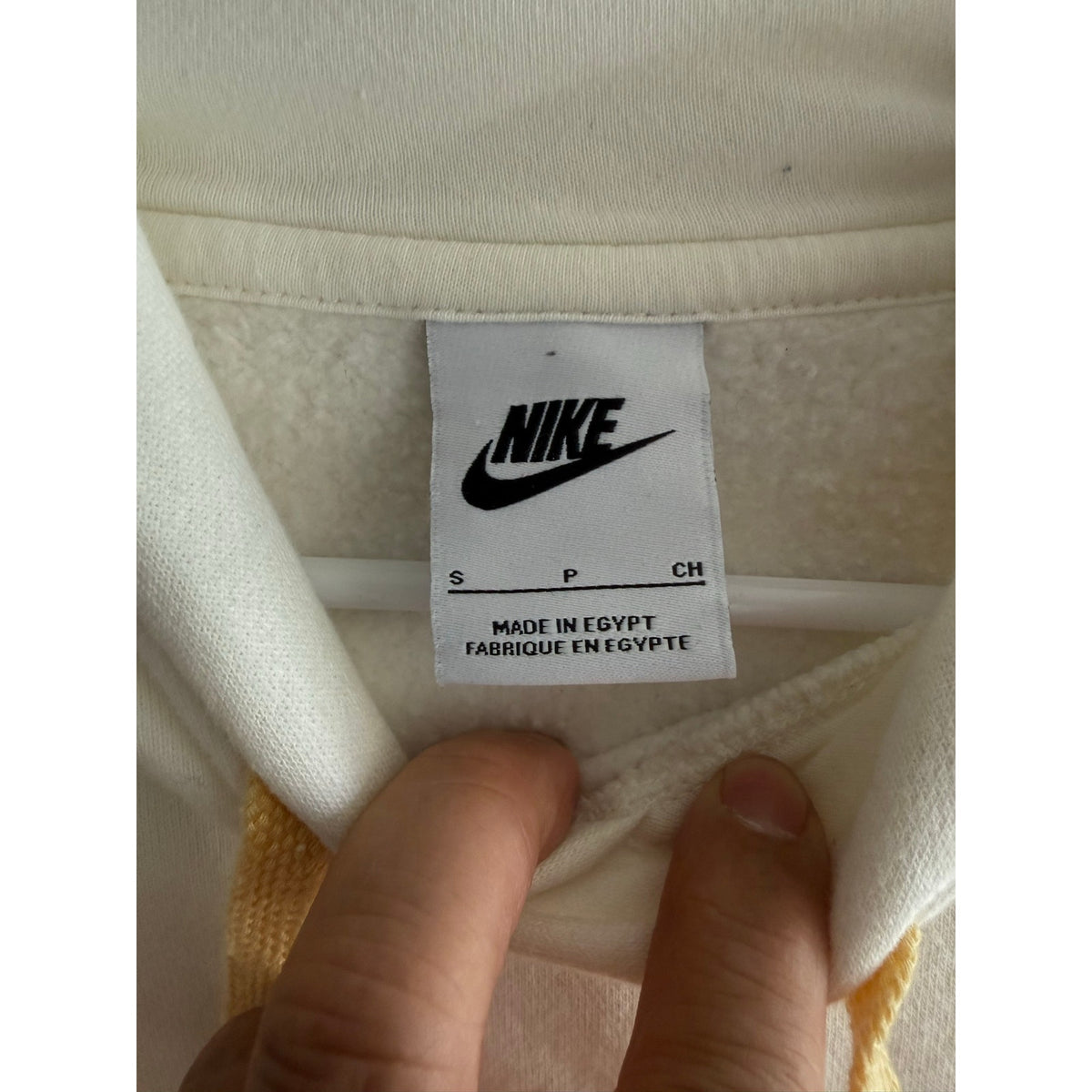 Vintage Nike White Hoodie Women' Small "Greetings" Pullover RARE EUC