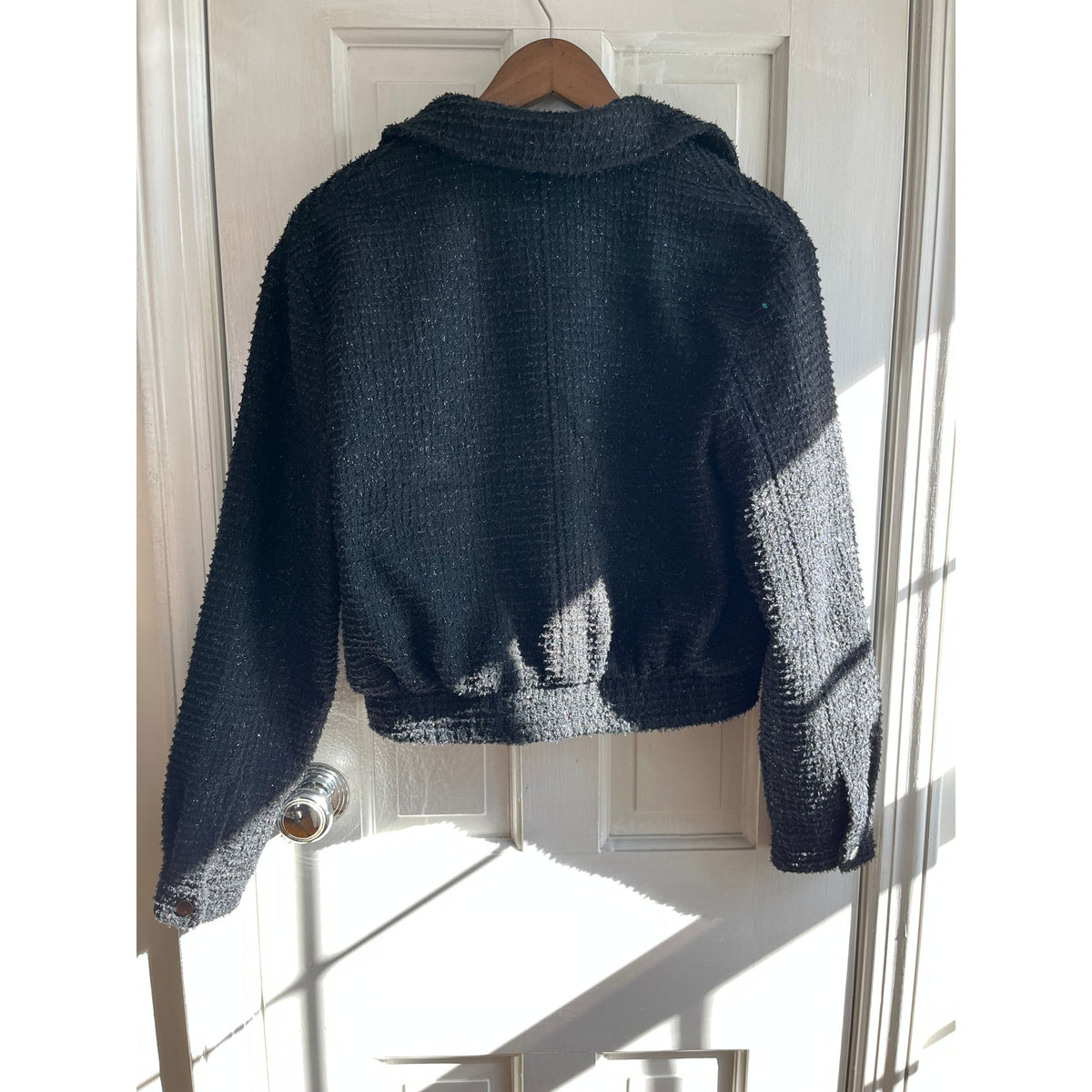 Joie Metallic Shimmer Knit Bomber Jacket | Size S/P | Small Boho Luxe