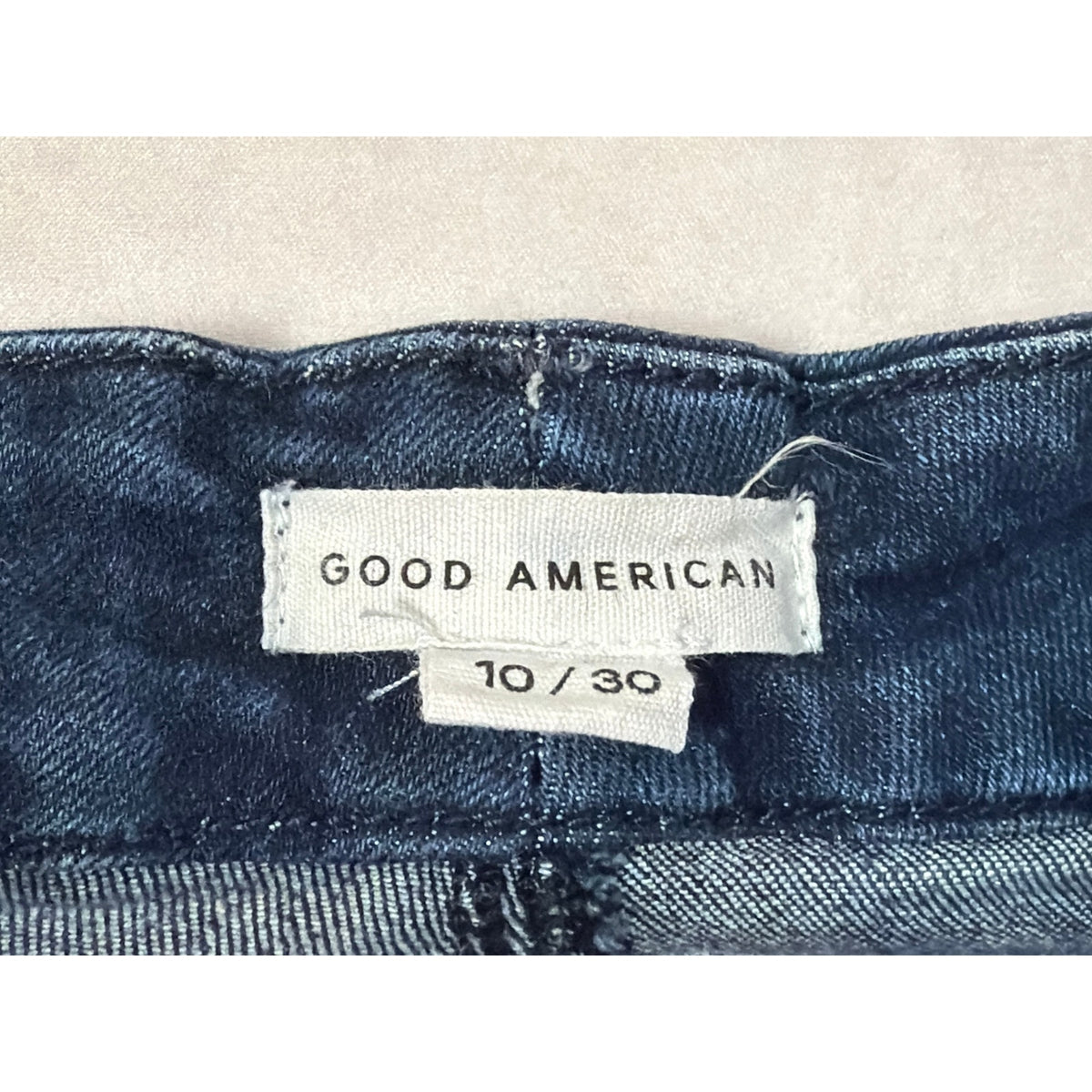 Good American Size 10 Good Curved Straight Dark Wash High Rise Straight Leg