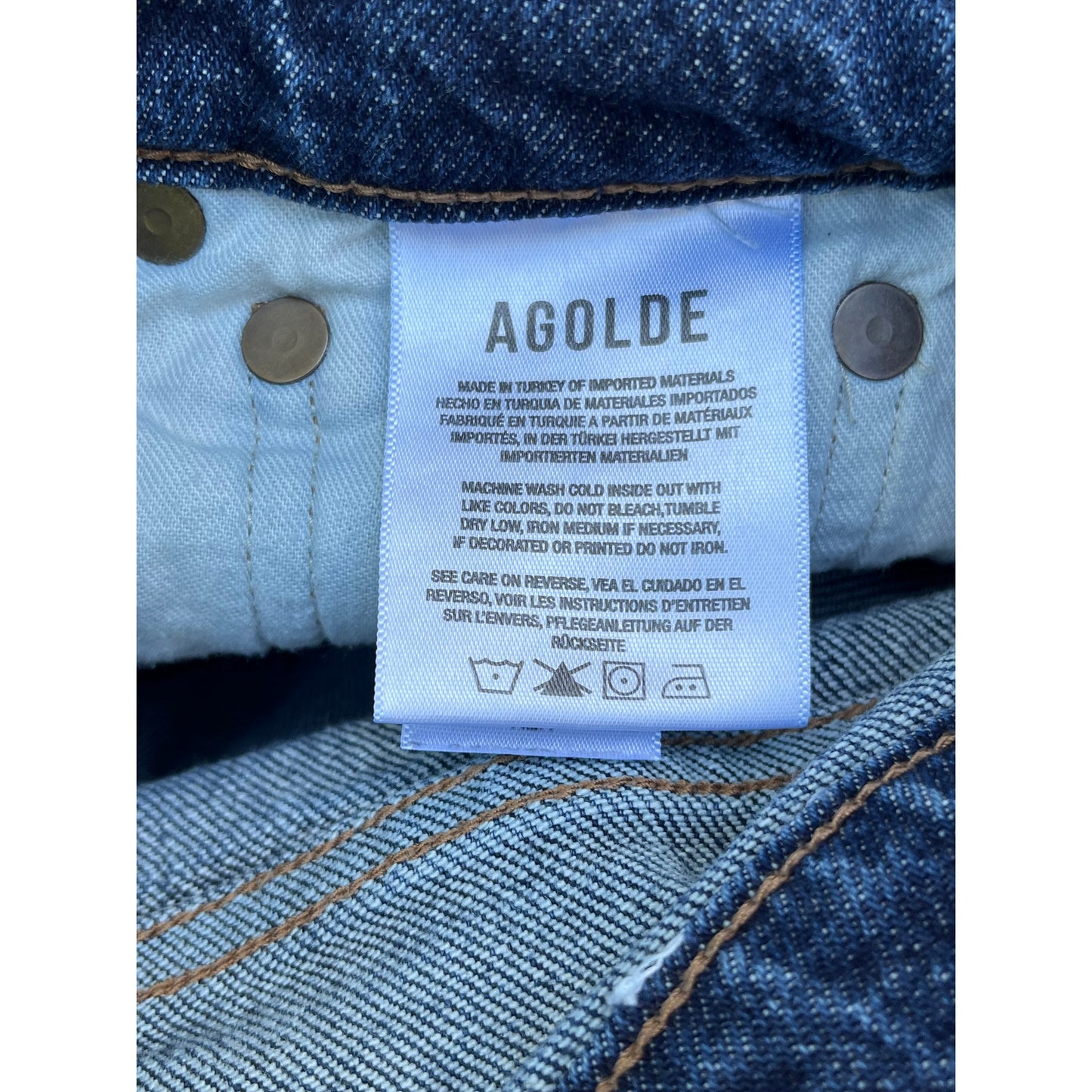 AGOLDE Riley High Rise Straight Crop Jeans Dimension Dark Medium Wash 25