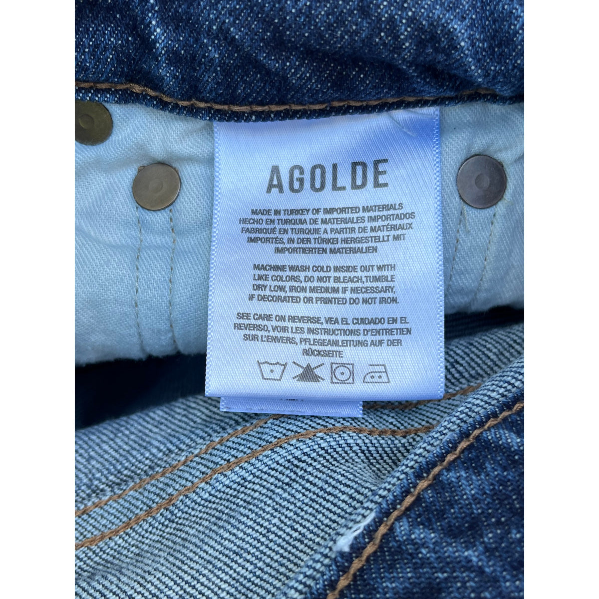 AGOLDE Riley High Rise Straight Crop Jeans Dimension Dark Medium Wash 25