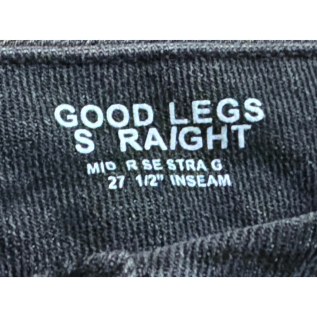 Good American "Good Legs" Mid Rise Straight Jeans Black Size 8/29 EUC