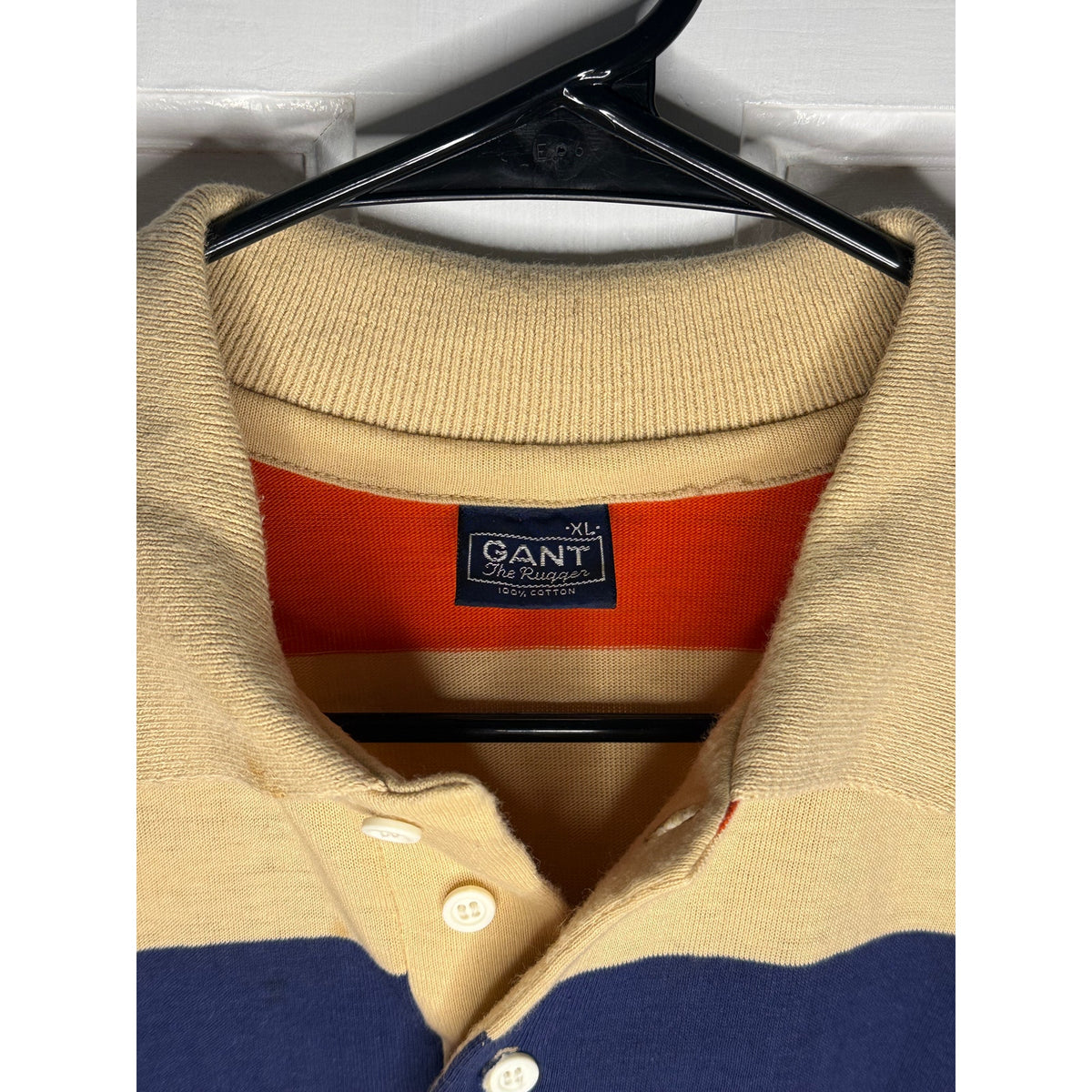 GANT Rugger Men's Stripped Polo Orange/Cream/Blue XL