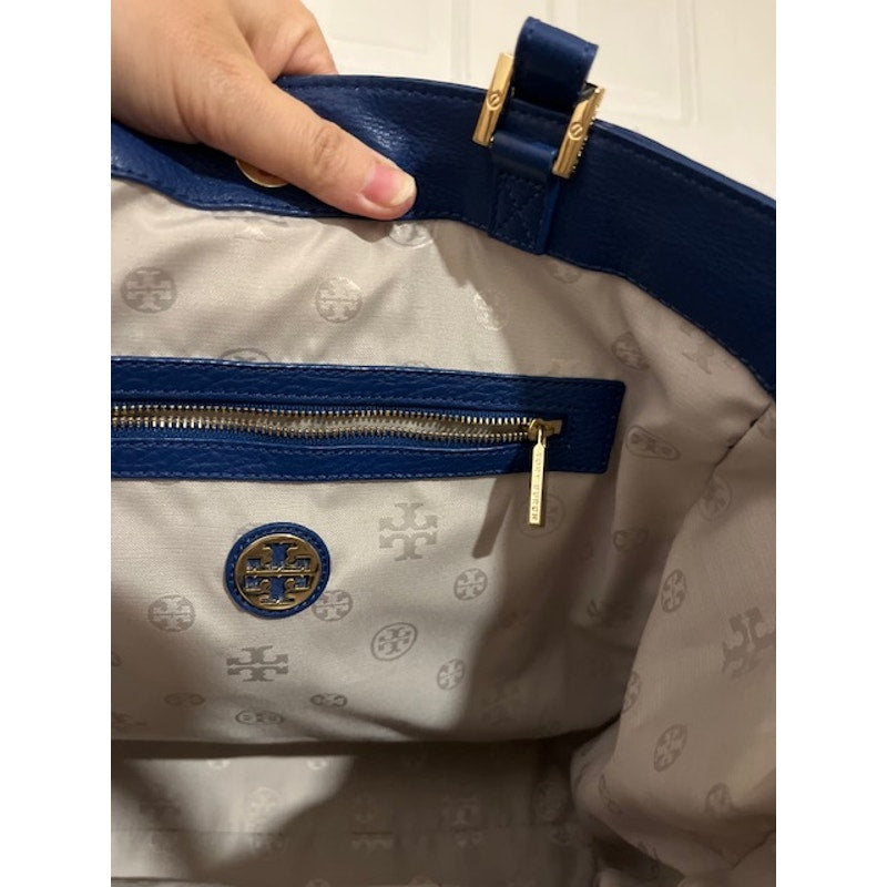 Tory Burch Blue Leather Tote