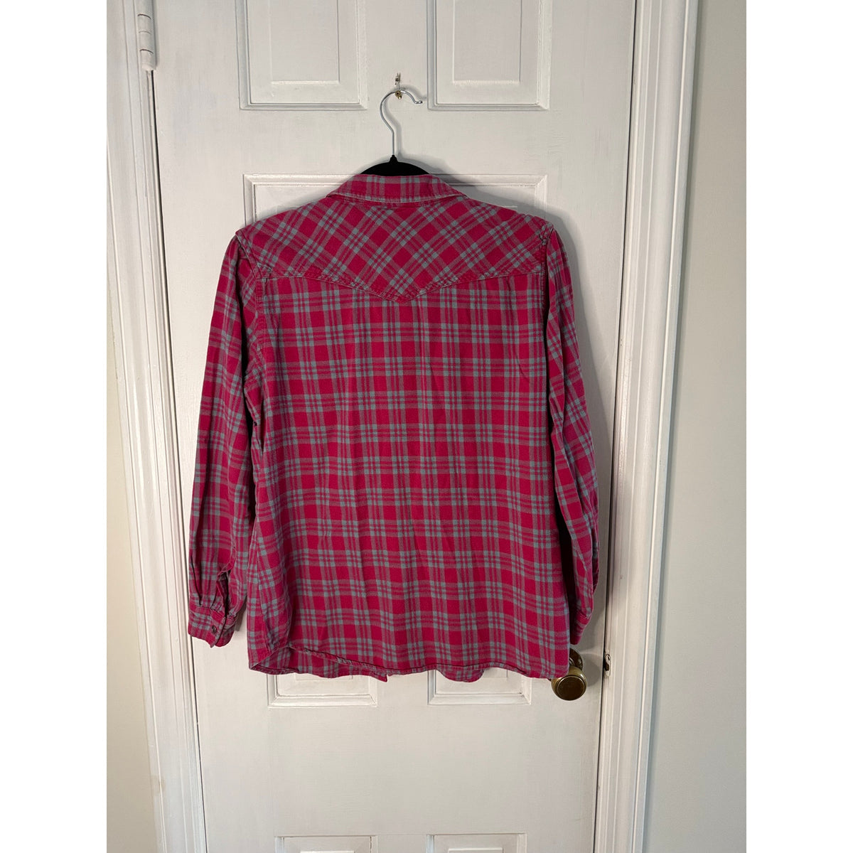 Vintage Women's Bit and Bridle Western Flannel Cowboy Shirt - Red w/gray