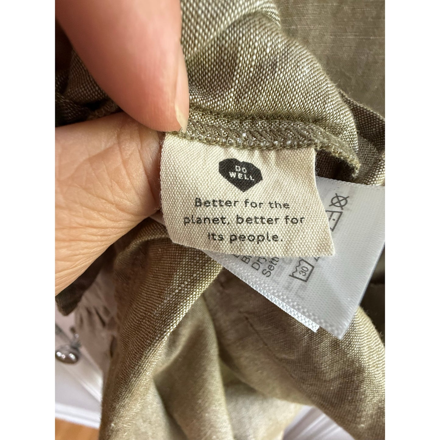 Madewell Sage Green Linen Blend Button Front Short Sleeve Dress Women's XS EUC