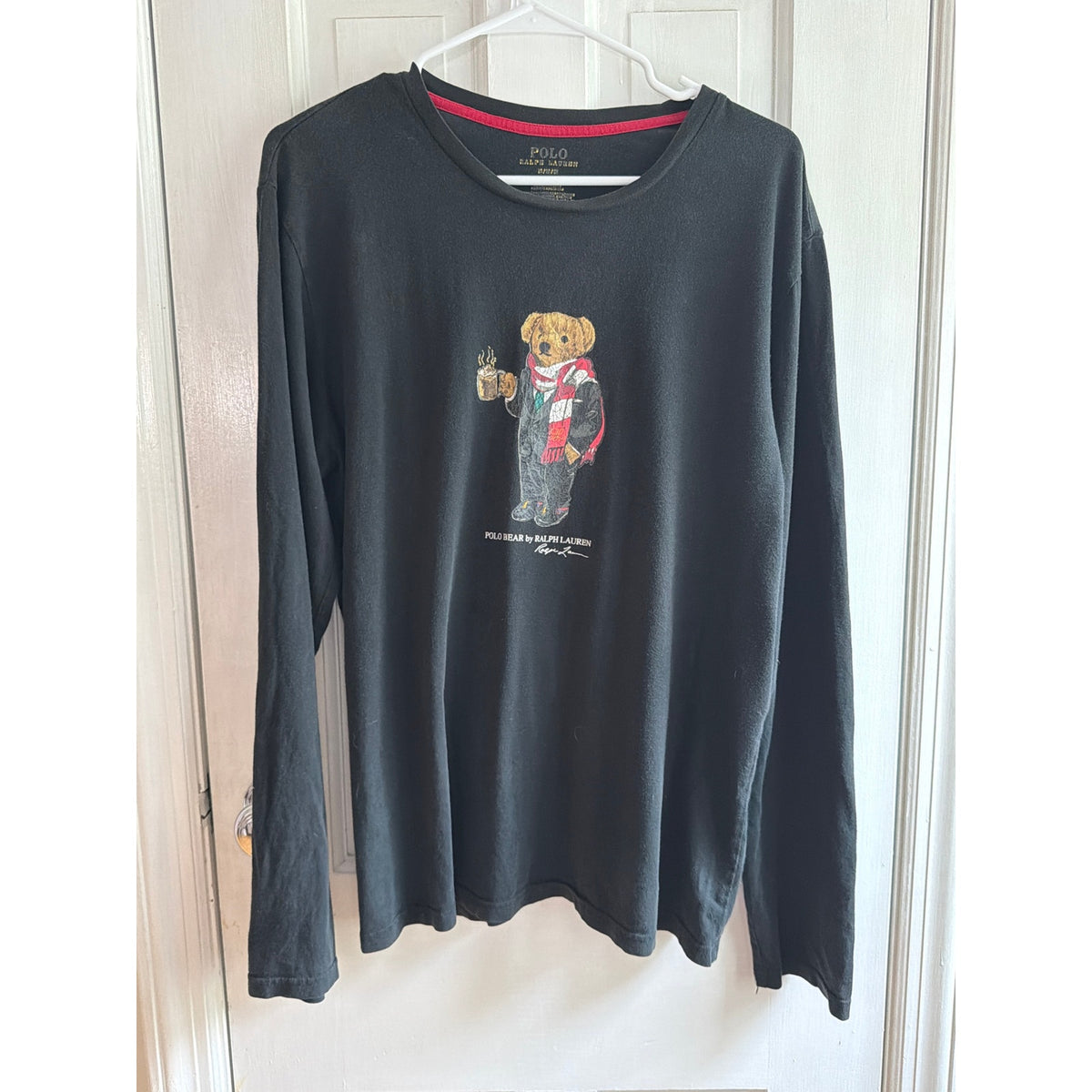 Vintage Polo Ralph Lauren Bear Graphic Long Sleeve Shirt - Size Medium