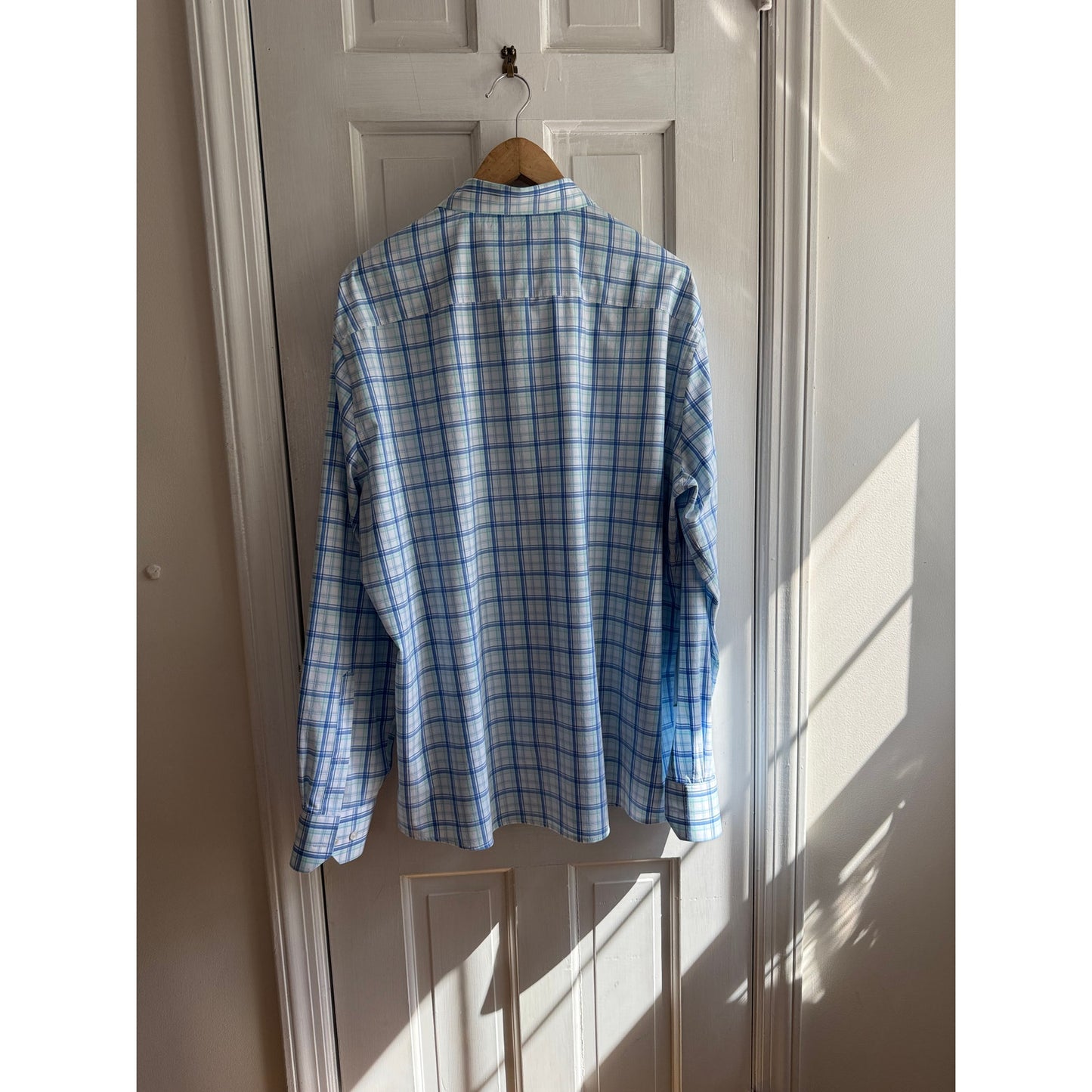 Peter Millar Crown Ease Button Down Shirt - Blue/Green Plaid - Mens XL - EUC