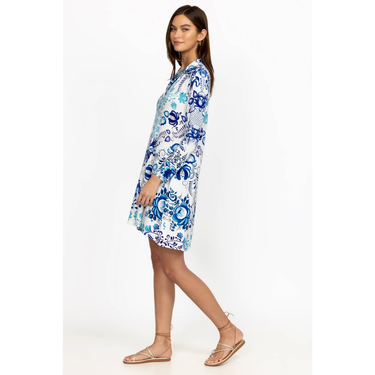 Johnny Was Farrow Botanical Polo Shift Dress 🌿 Sold Out Bamboo Mini Sz M ✨