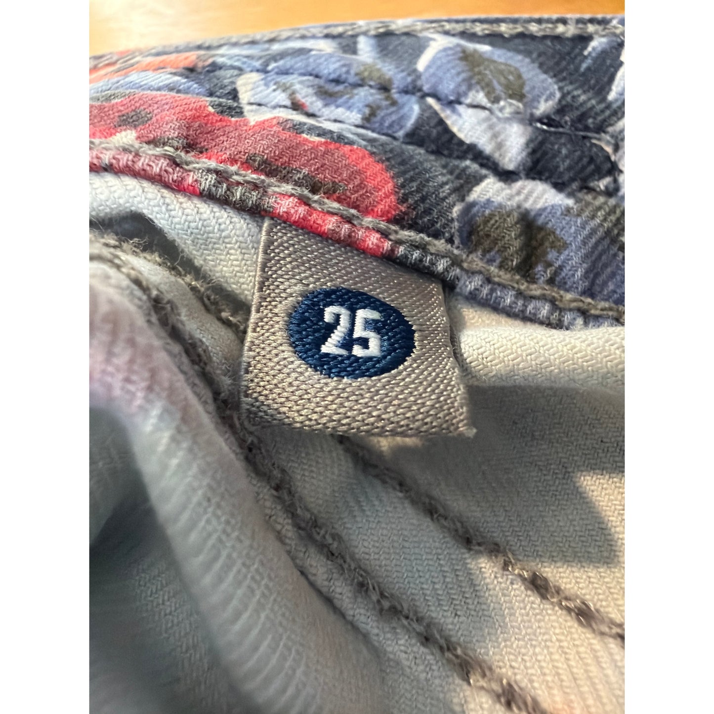 Citizens of Humanity size 25 Muted Blue Floral Pattern Distressed shorts