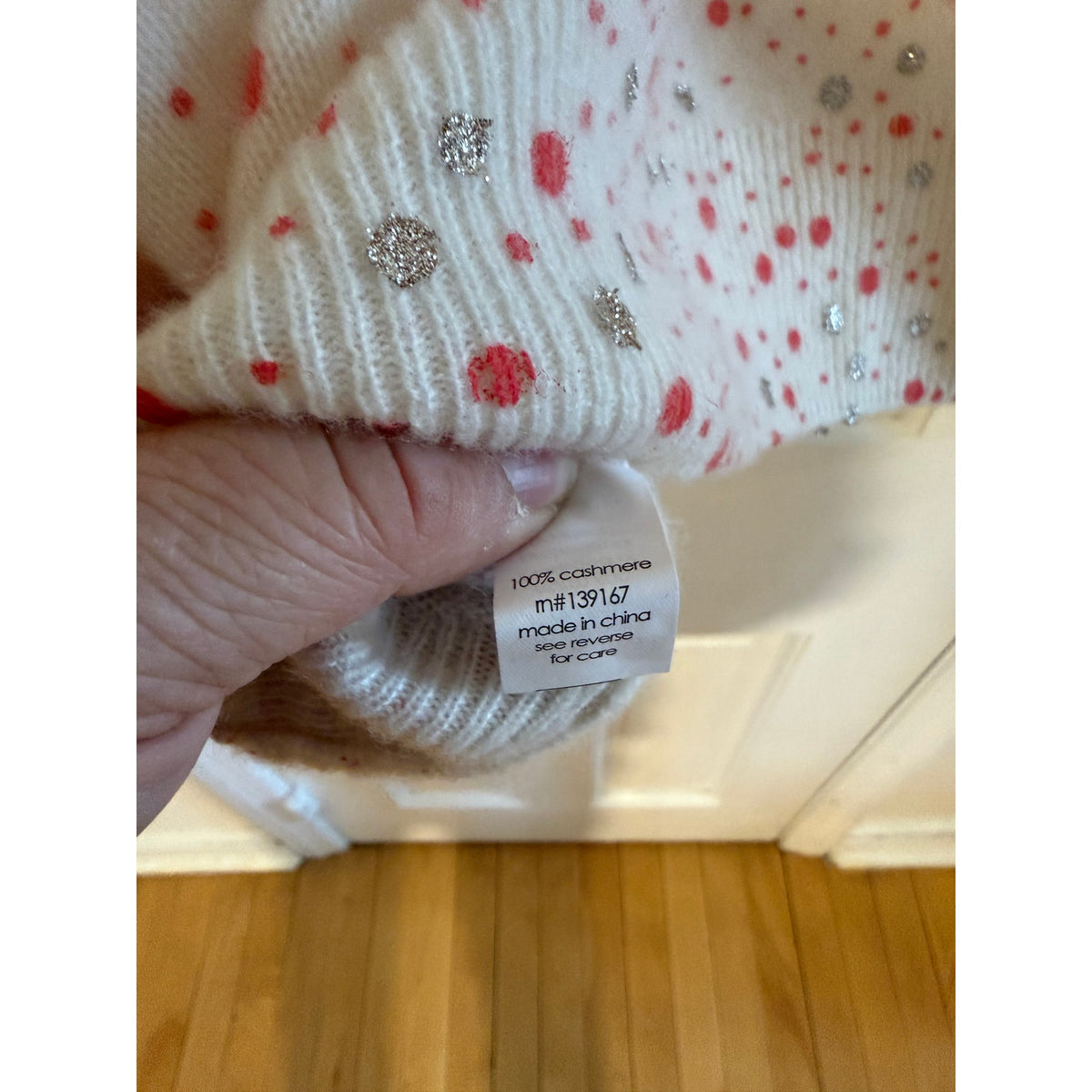 27 Miles Cashmere Sparkle Dot Sweater Size XS