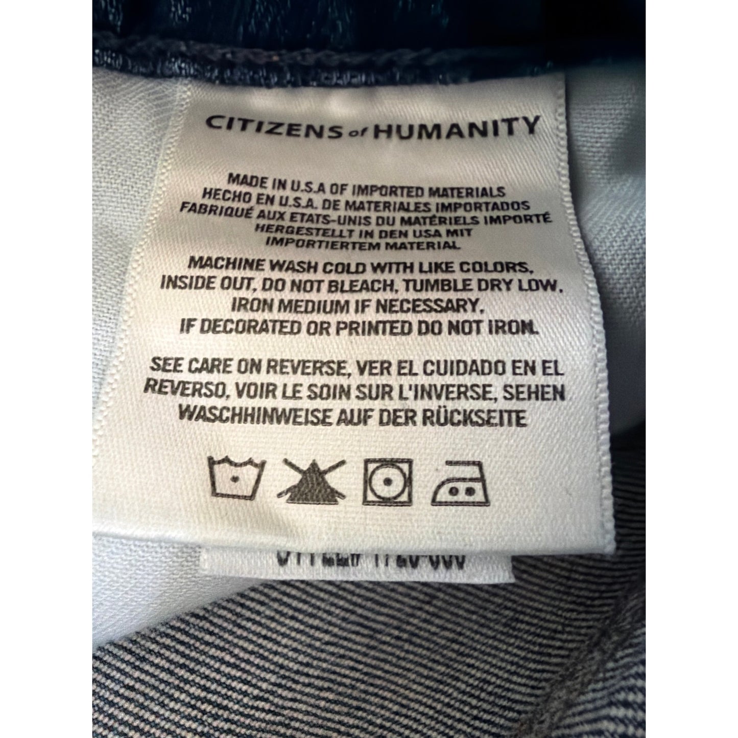 Citizens of Humanity Size 24 High Rise Slim Ankle Dark Wash Distressed Hem Multi-Button Jeans