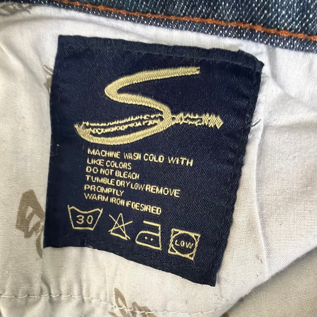 Seven Size 28 Dark Wash Orange Thread Low Rise Flare Jeans