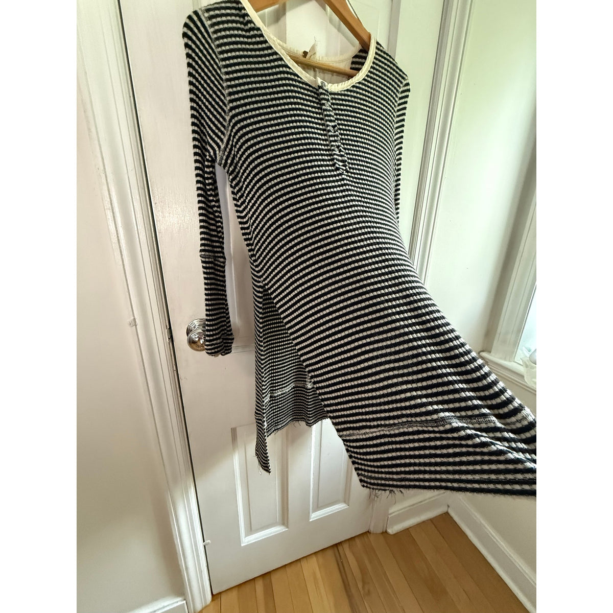We The Free Free People Zebra Striped Henley Knit Dress Size XS