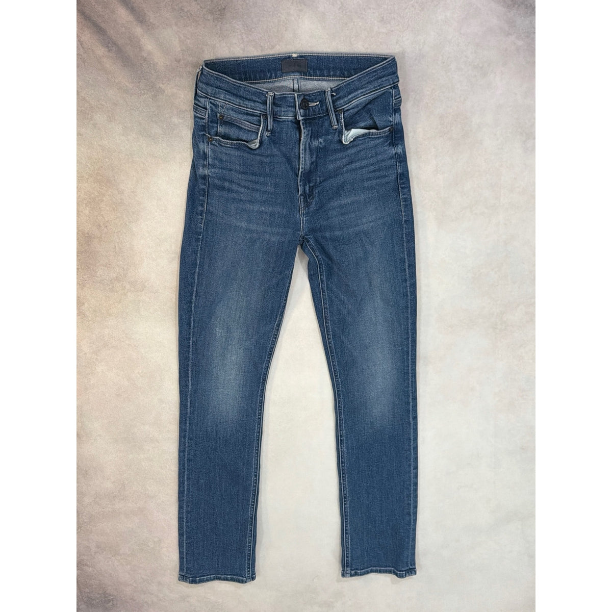 MOTHER The Mid Rise Dazzler Ankle Jeans Size 24 Wish On A Star Straight Leg Blue