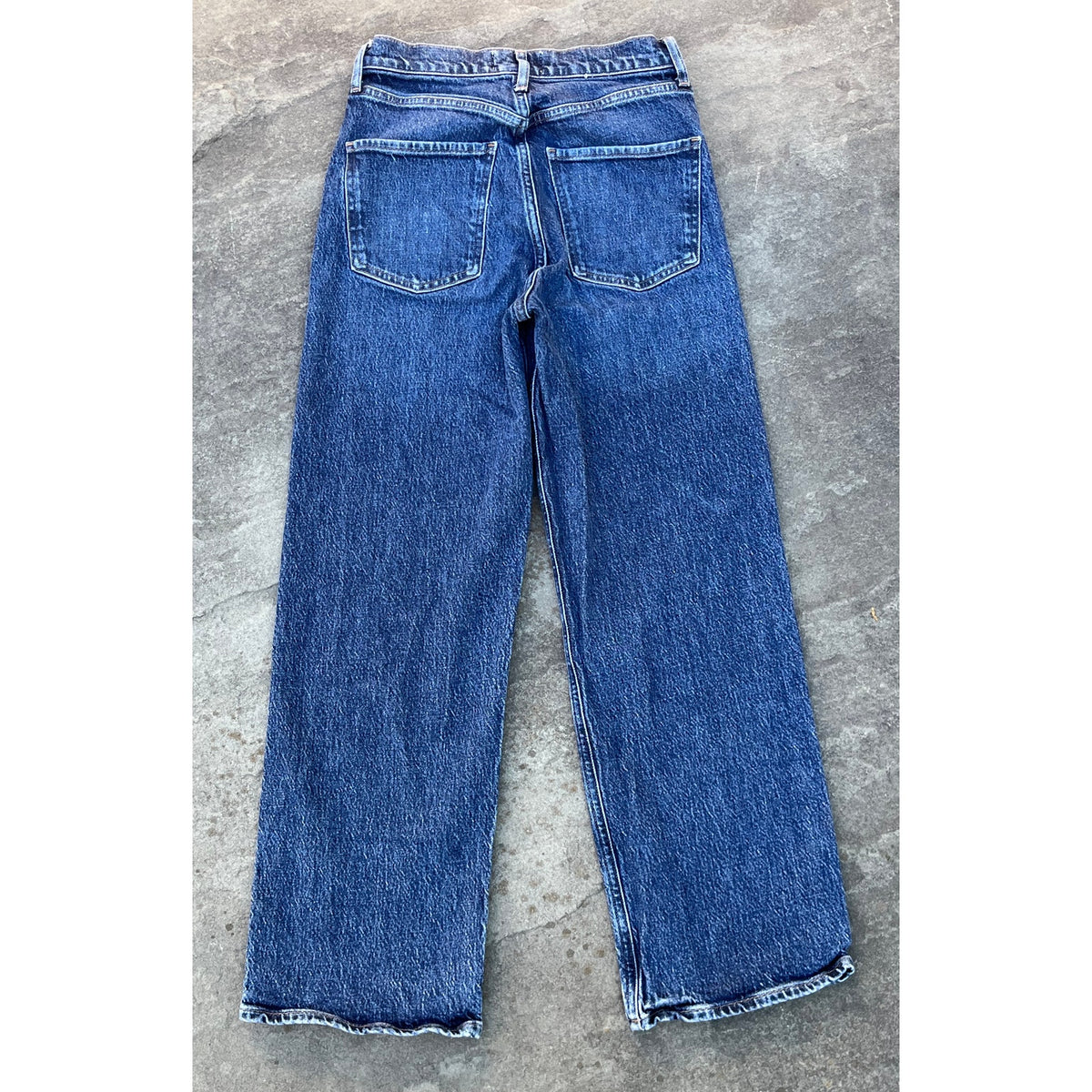 AGOLDE Riley High Rise Straight Crop Jeans Dimension Dark Medium Wash 25