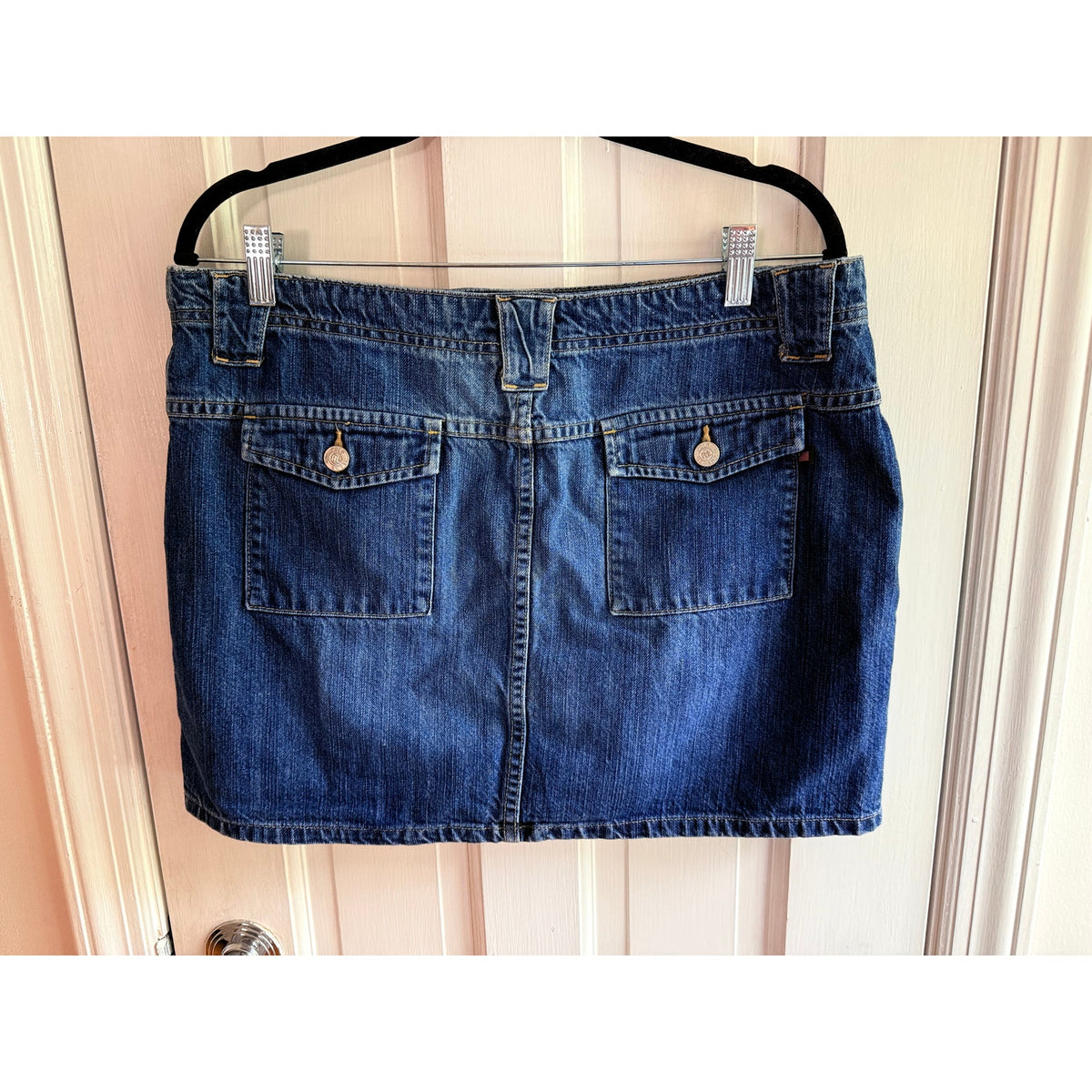 Vintage Polo Jeans Co Ralph Lauren Denim Mini Skirt Utility Pocket Size 12 EUC