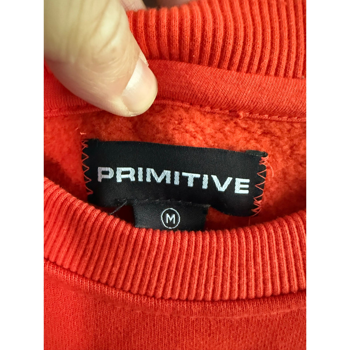Primitive Worldwide Orange Sweatshirt Crewneck Mens Large L Collegiate Arch EUC