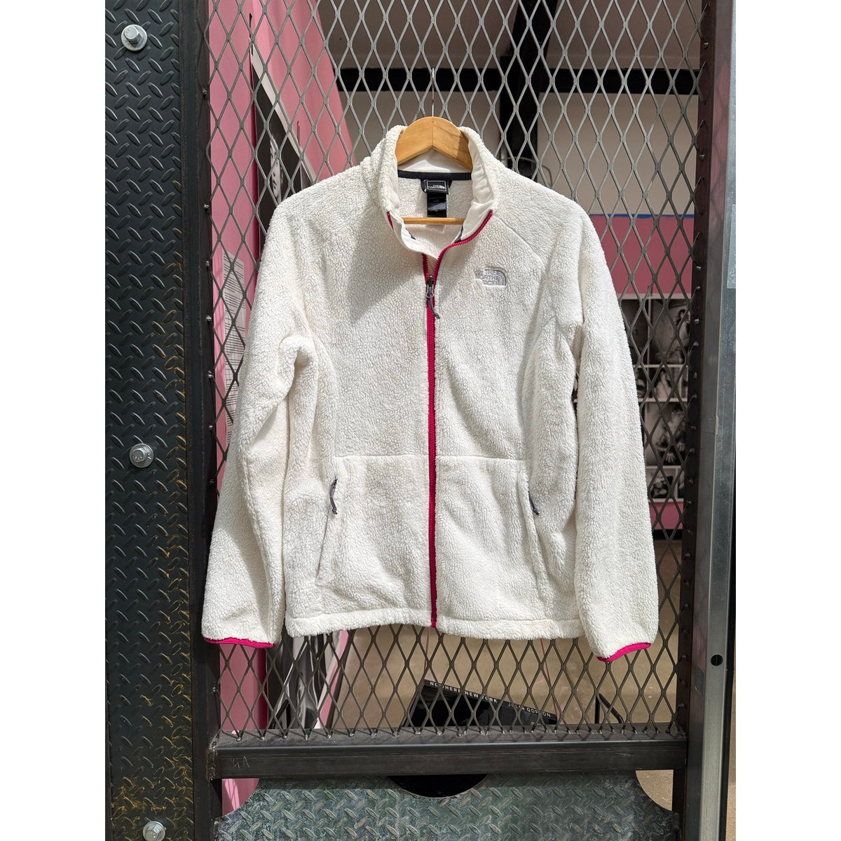 The North Face White Osito Full-Zip Fleece Jacket Women's Large Cozy Outerwear