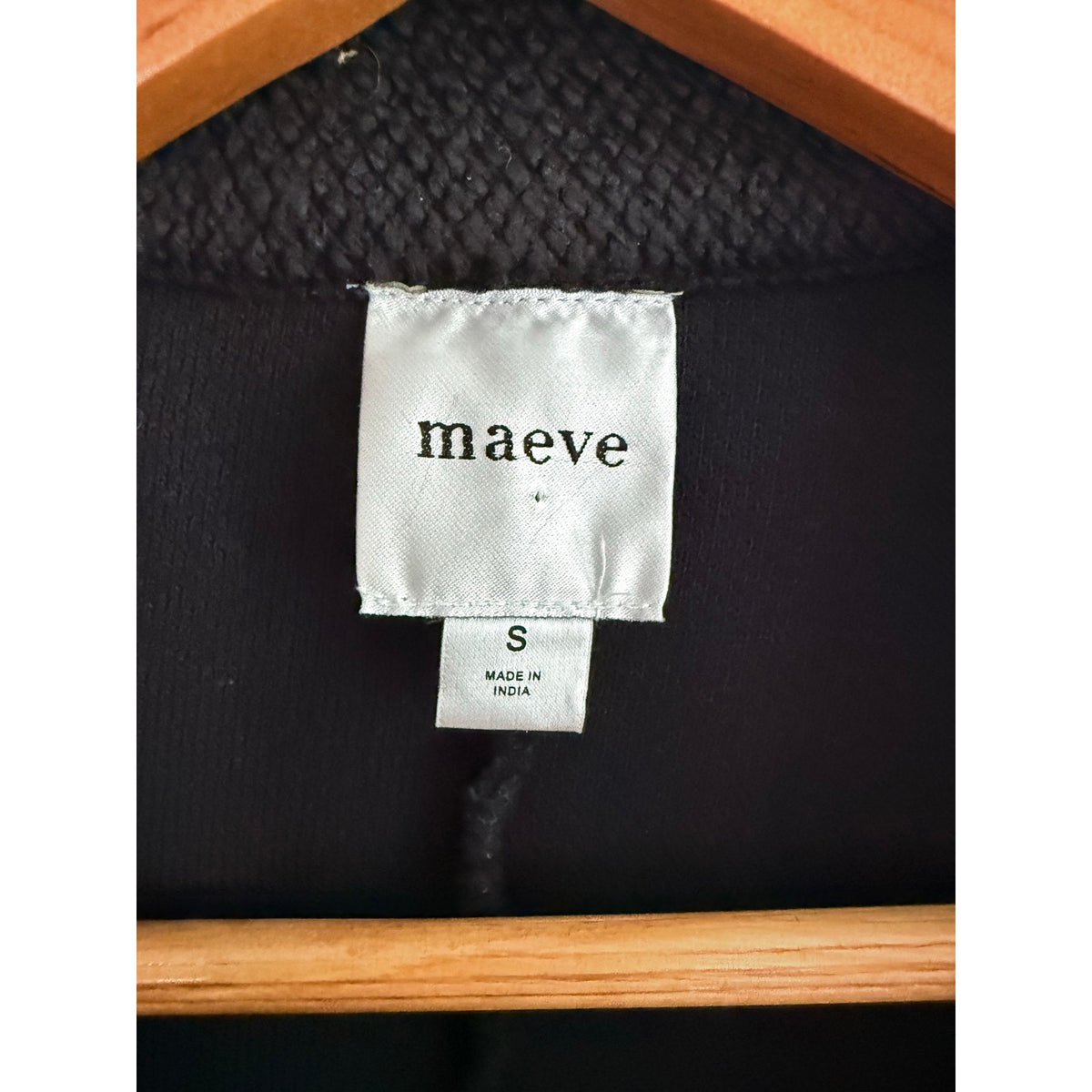 Maeve Anthropologie Black Blazer Jacket Womens Small S Knit Gold Button EUC