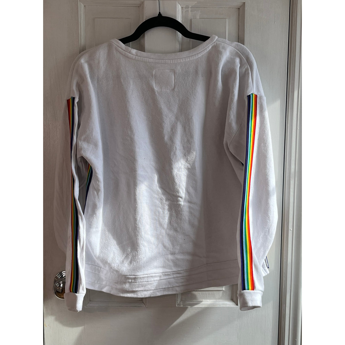 Tracy Anderson x GILI Rainbow Stripe Star Sweatshirt White S