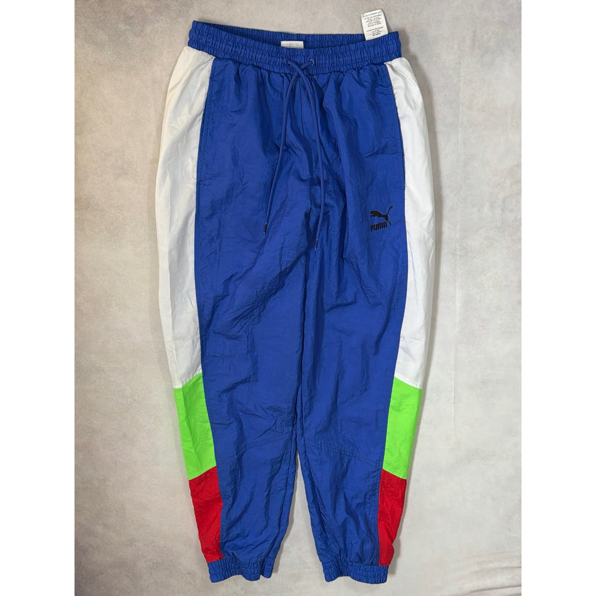 Puma Tailored For Sport Track Pants Womens Small Blue Retro Colorblock Wind 90s