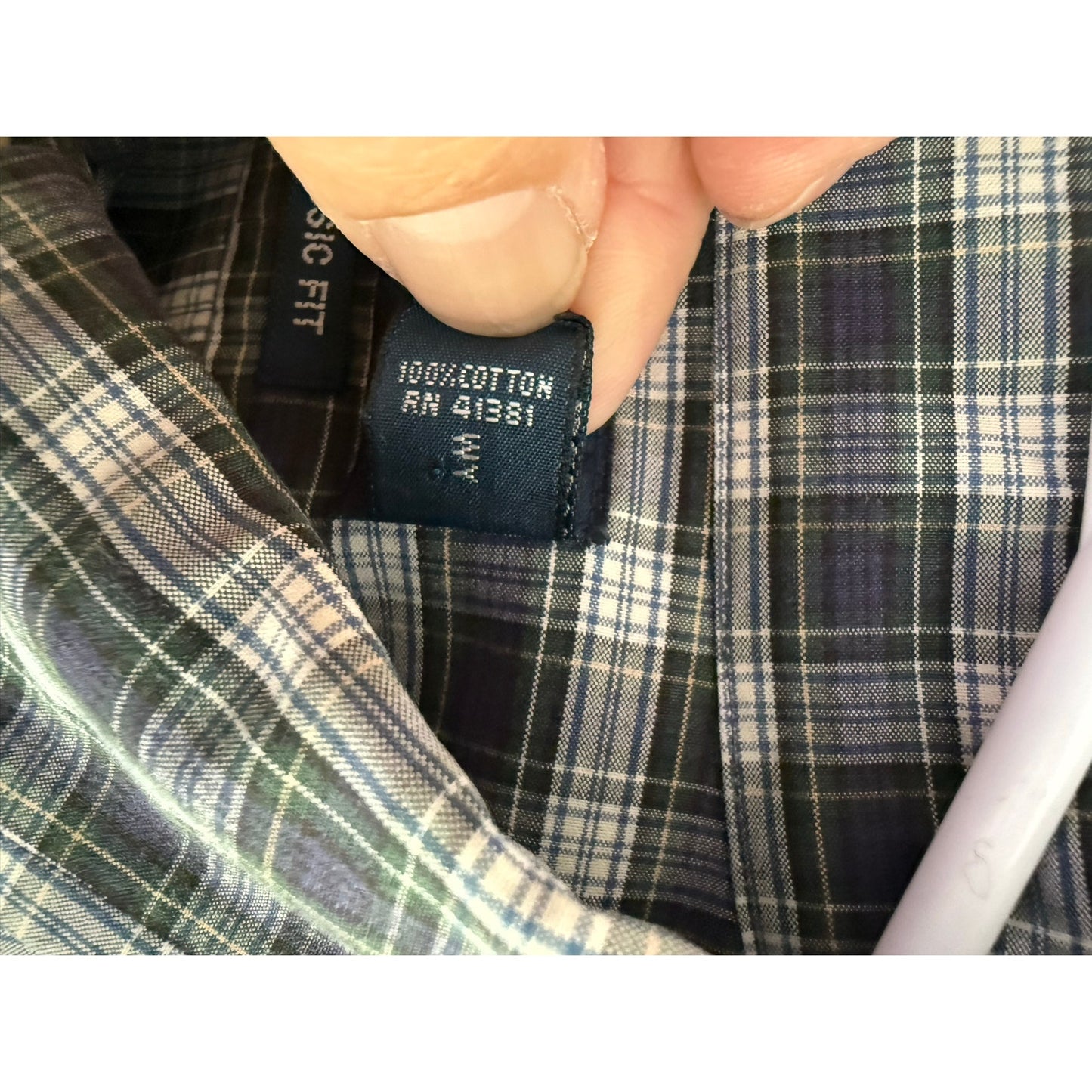 Vintage Polo Ralph Lauren Button Down Green White Plaid Shirt 16.5/XL