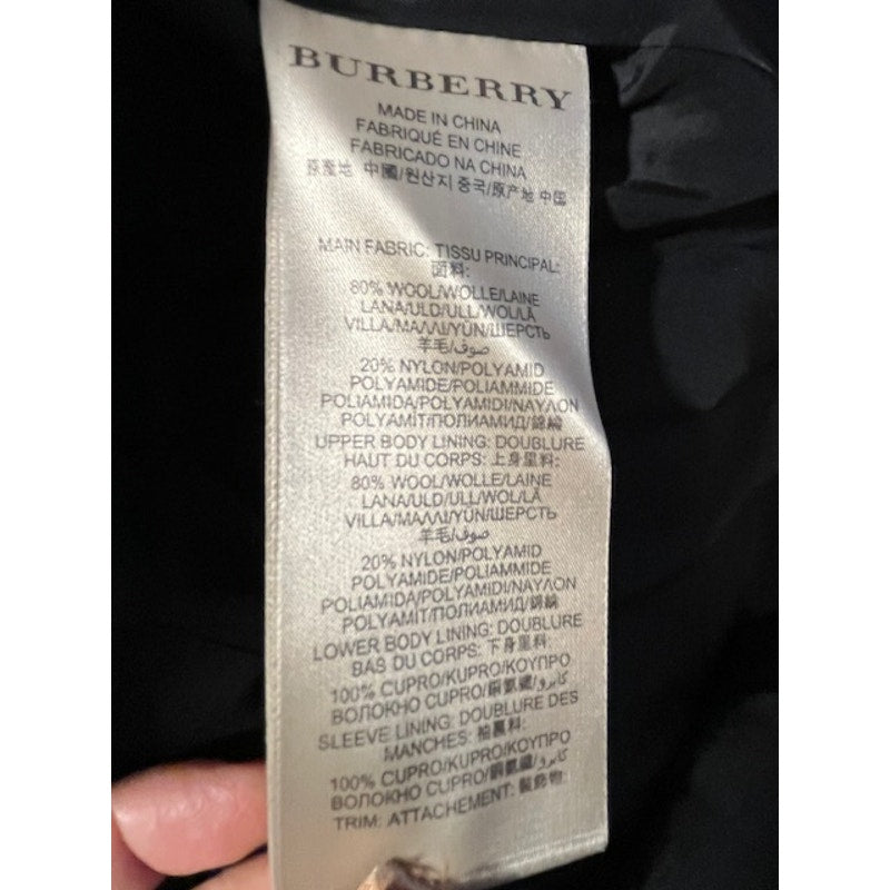Burberry Brit Short Wool Pea Coat - US 2 (Fitted)