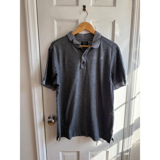 Nordstrom Men's Shop Grey Polo Shirt Short Sleeve Classic Fit - Size Large EUC