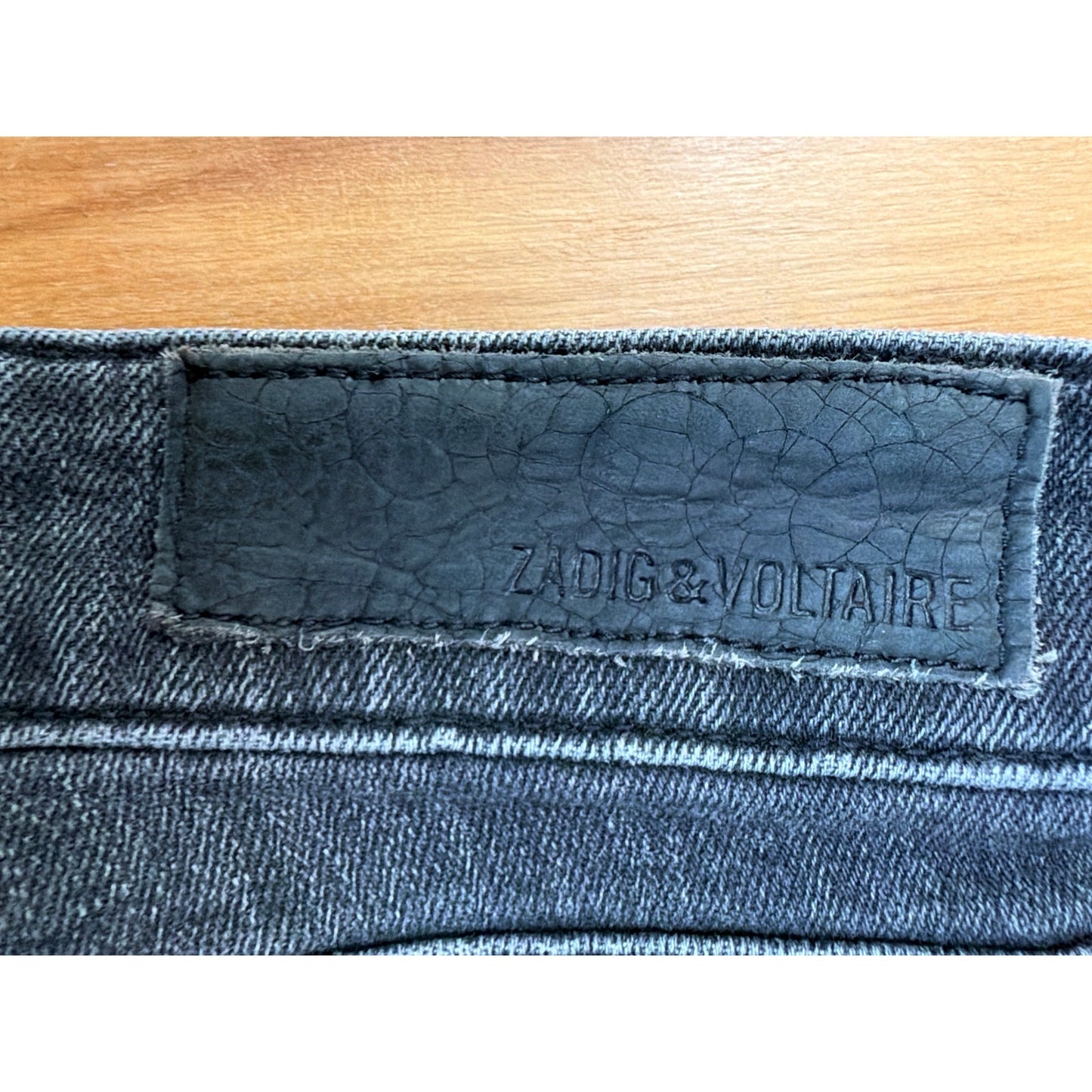 Zadig & Voltaire Size 26 Skull Button Black Mid Rise Skinny Jean