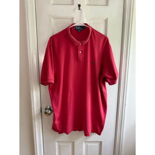 Polo Ralph Lauren Red  Polo Shirt Men's Green Pony Large