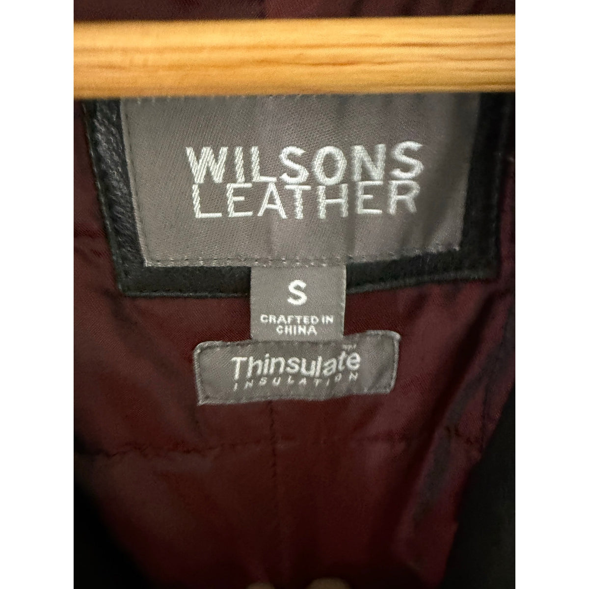 Vintage Wilsons Leather Thinsulate Coat Jacket Small Black Quilted Liner Trench
