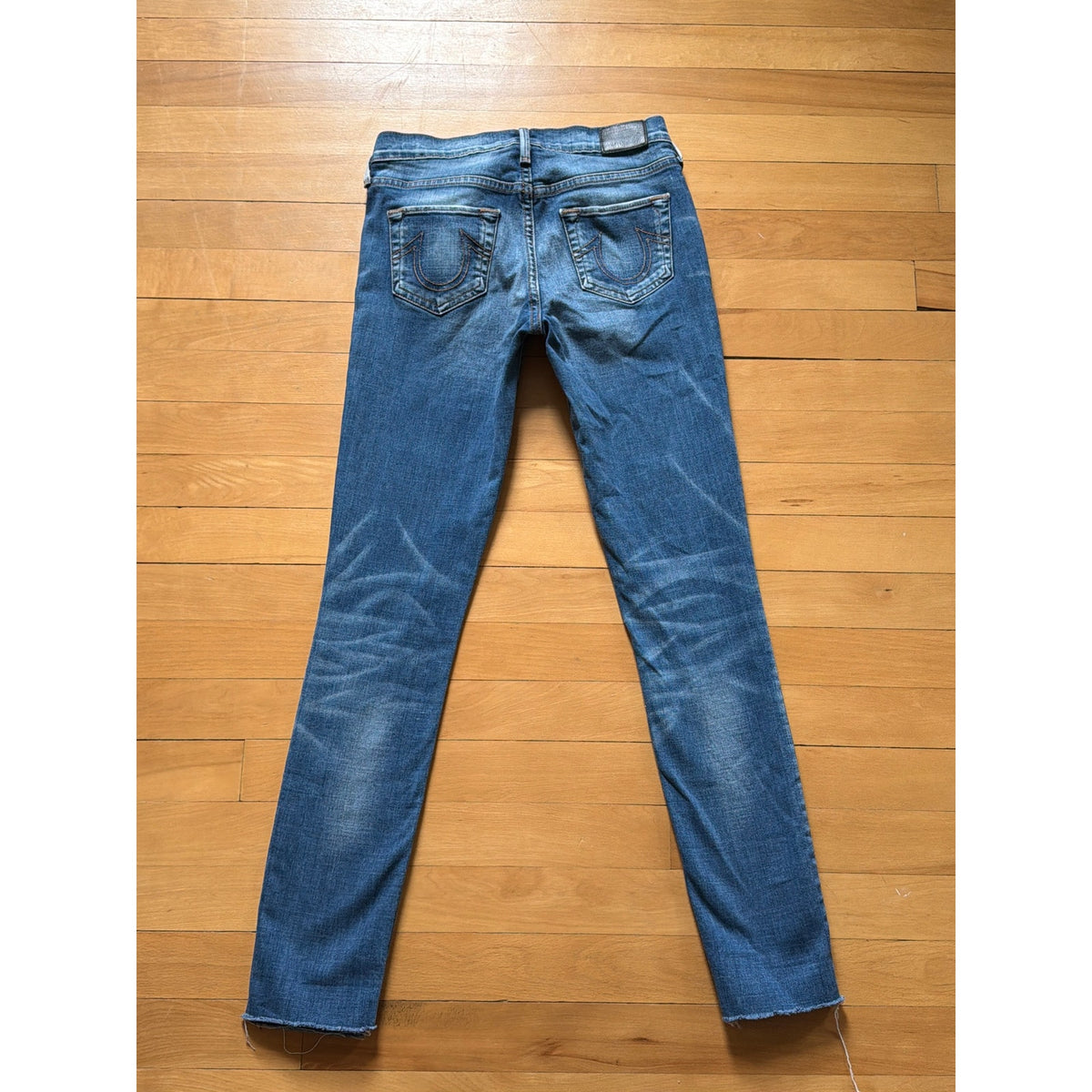 True Religion Size 25 Halle Mid Rise Super Skinny Blue Jeans