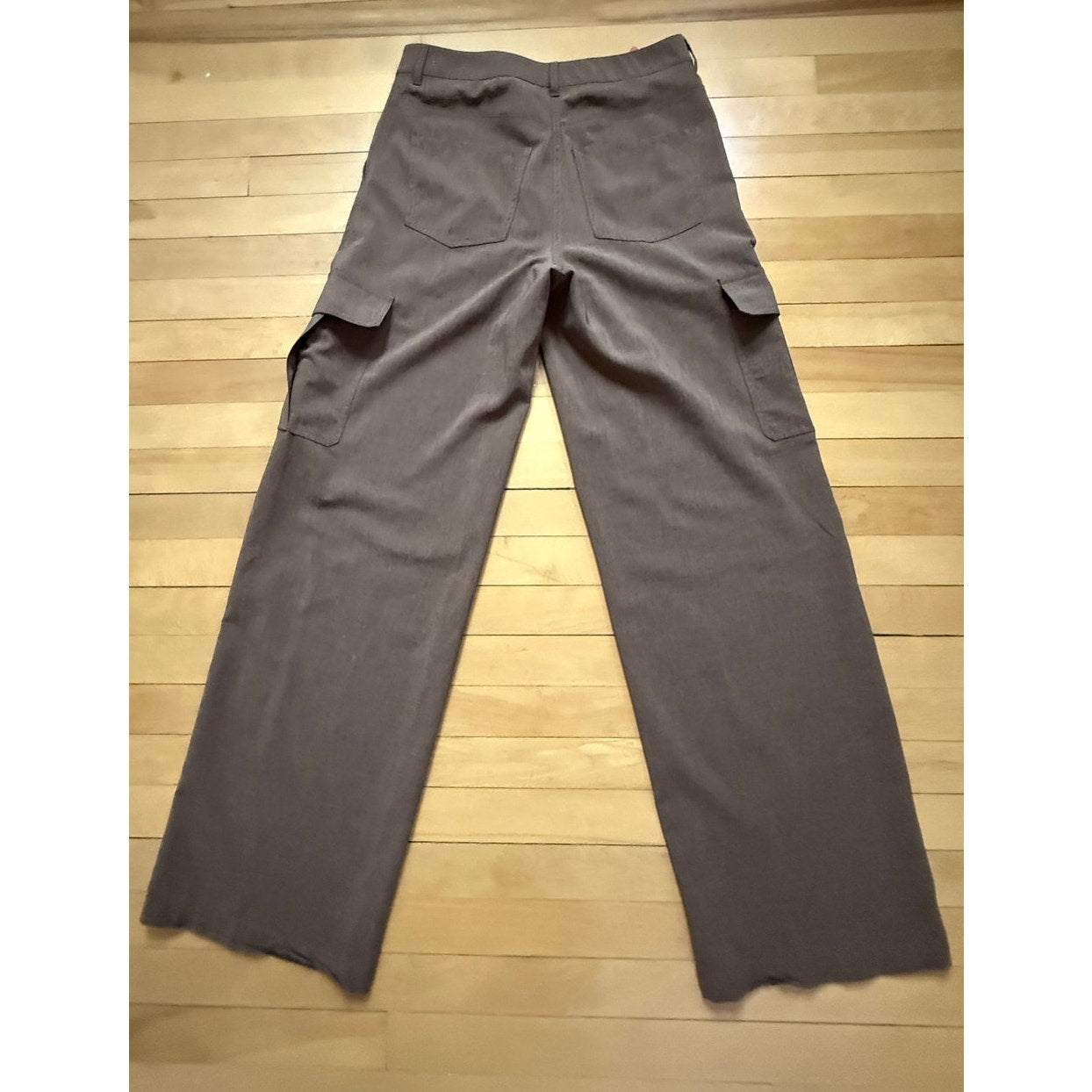Theory Brown Cotton Blend Cargo Pants Size 4 EUC Wide Leg Utility Trousers