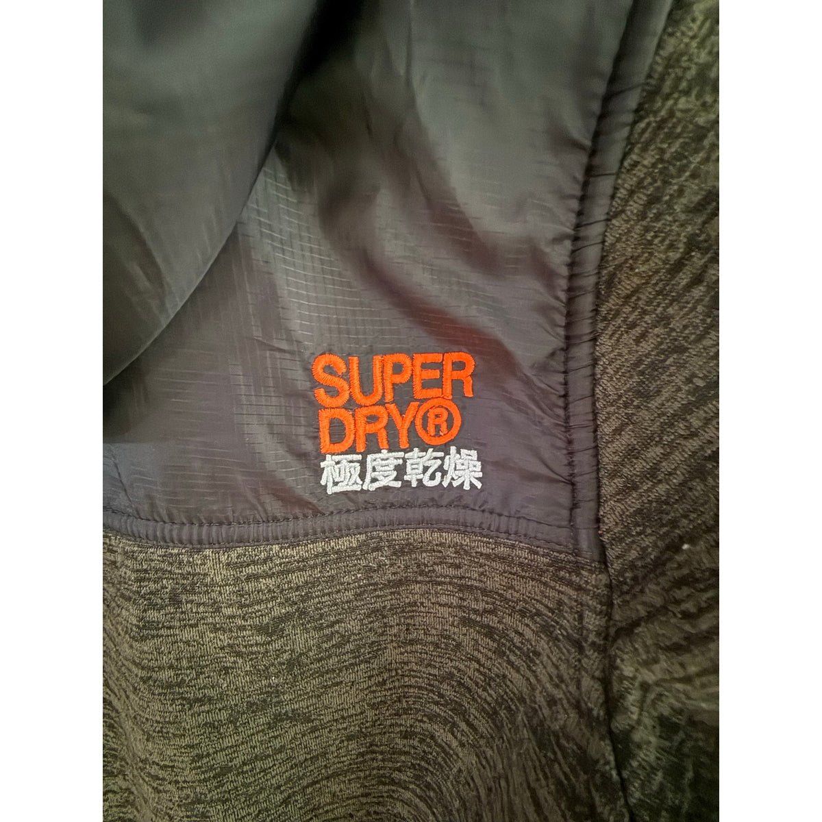 Superdry Windtrekker Fleece Lined Hooded Jacket Mens Small Grey Neon Orange Soft