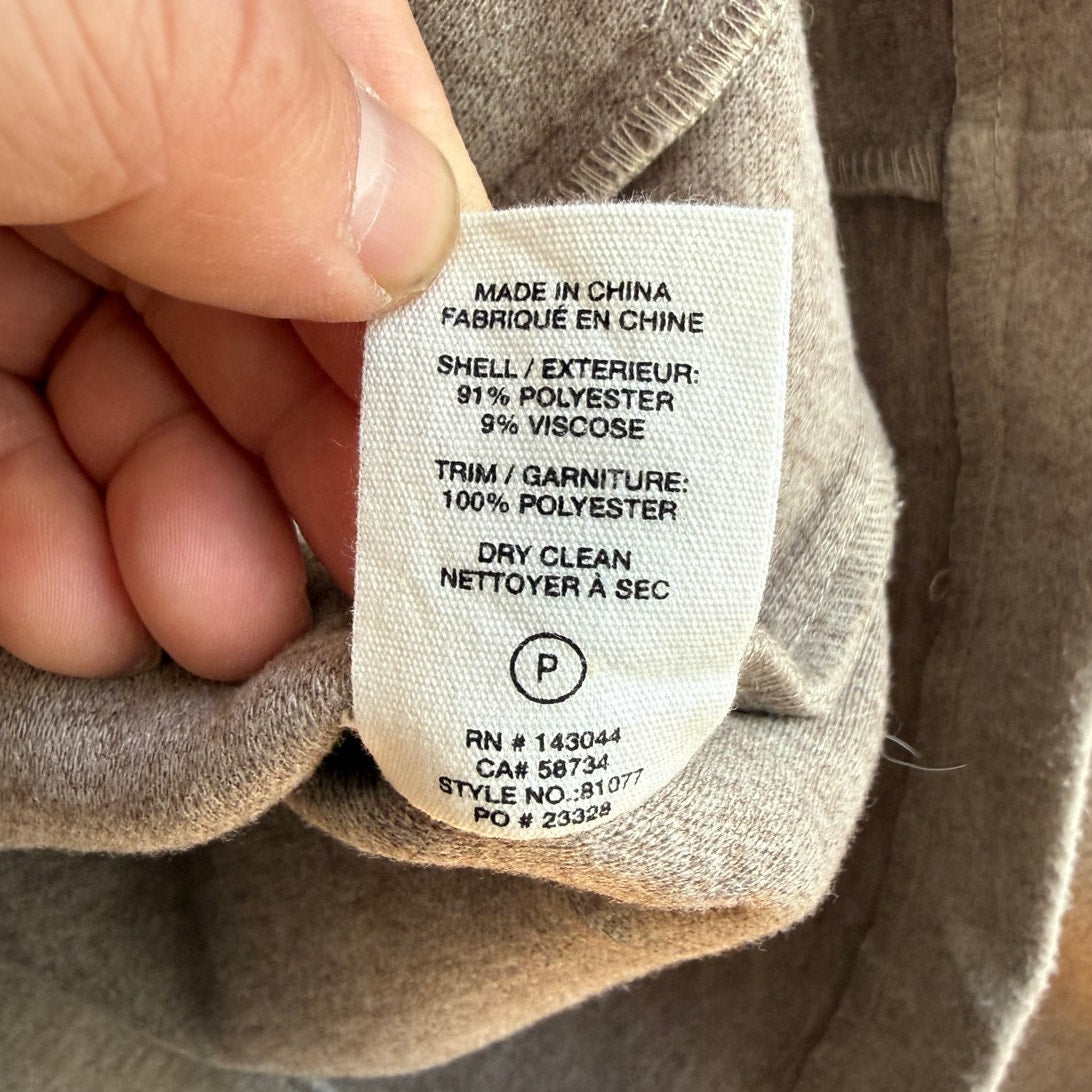 Avec Les Filles Felted Blend Zip-Up Jacket - Beige - Size Petite - EUC