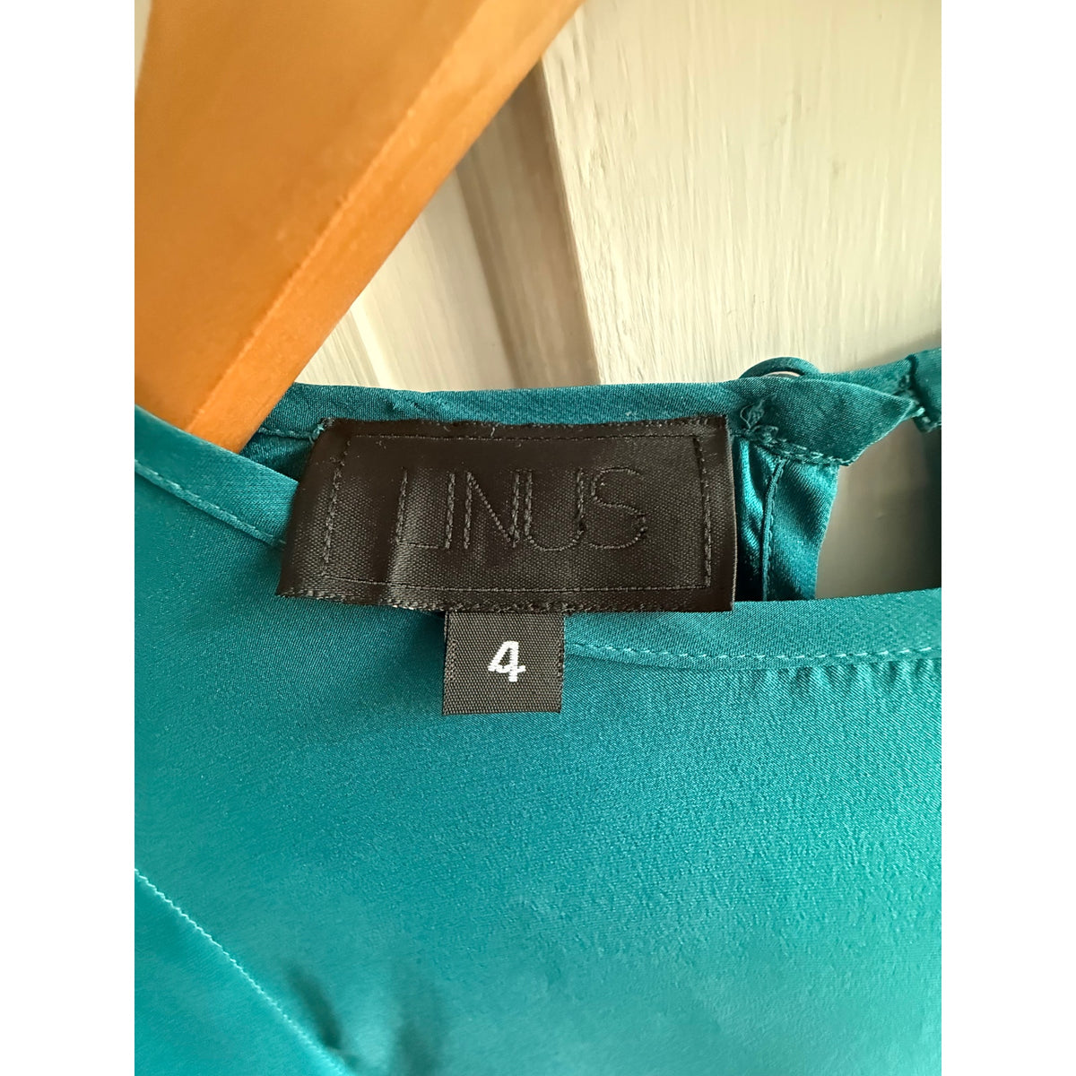 Linus Emerald Green 100% Silk Mini Dress - Balloon Sleeve EUC Size 4